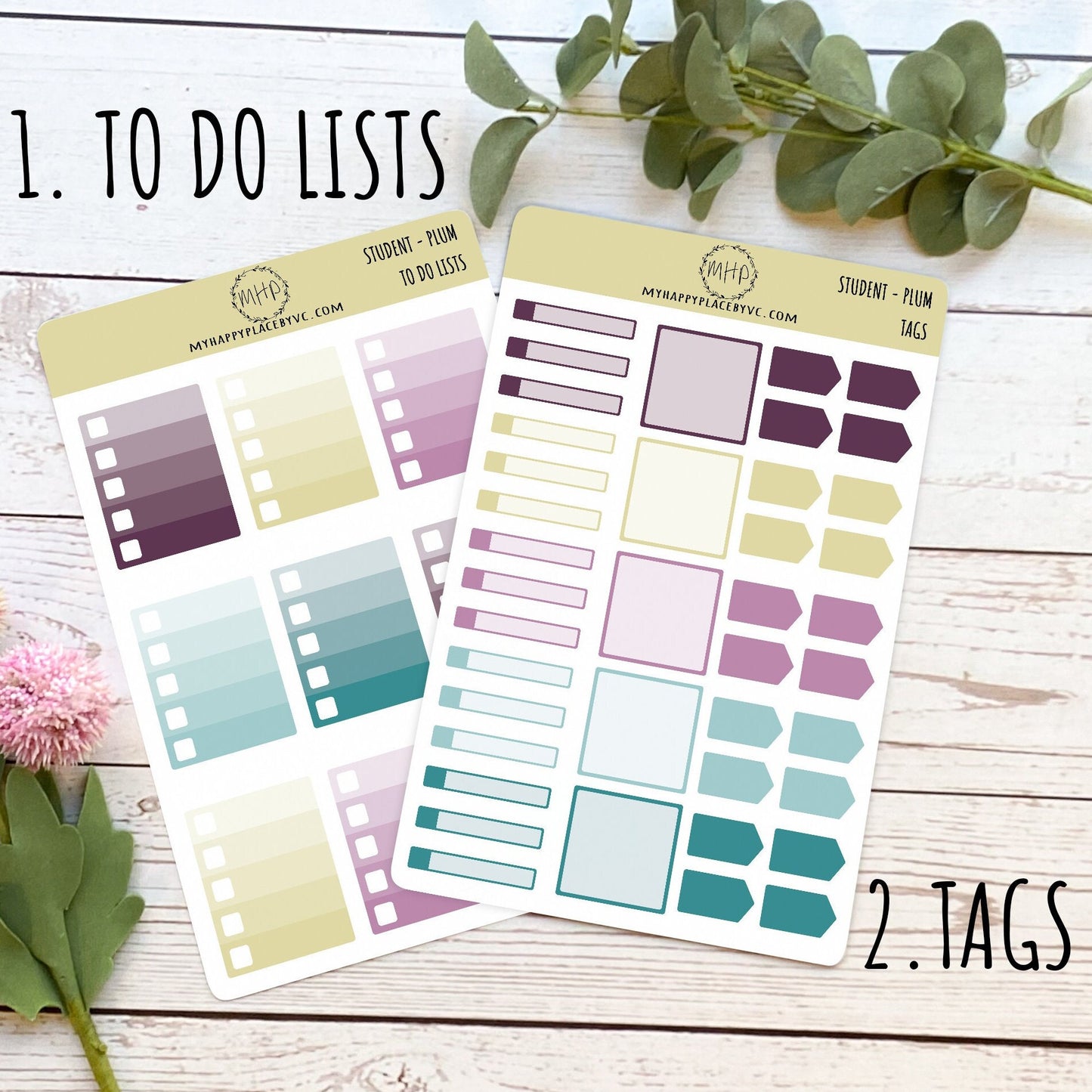 Planner Stickers | "PLUM" Collection | Add On Stickers for Planners, Organizers and Bullet Journals