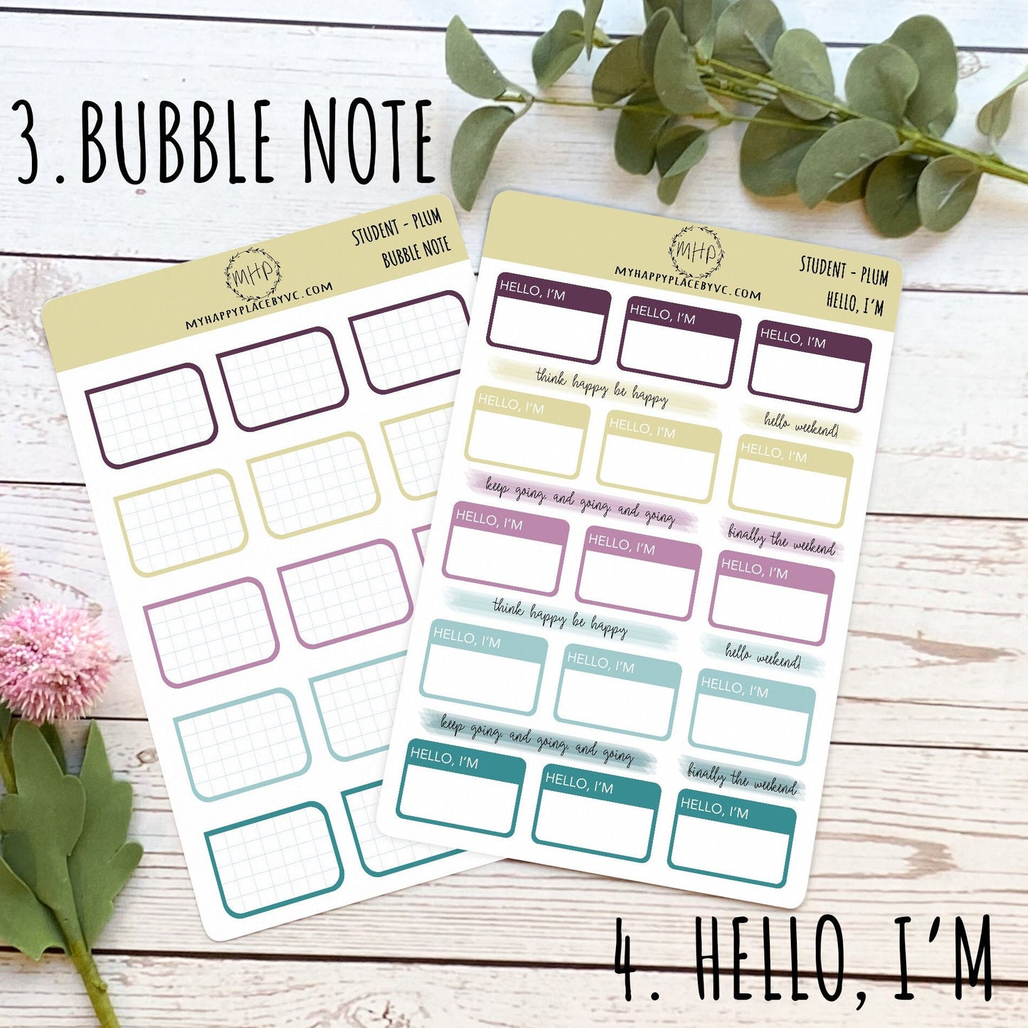 Planner Stickers | "PLUM" Collection | Add On Stickers for Planners, Organizers and Bullet Journals