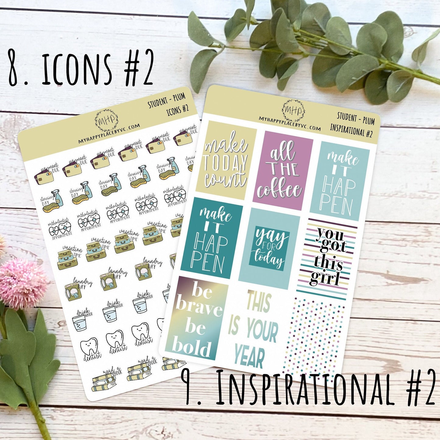 Planner Stickers | "PLUM" Collection | Add On Stickers for Planners, Organizers and Bullet Journals