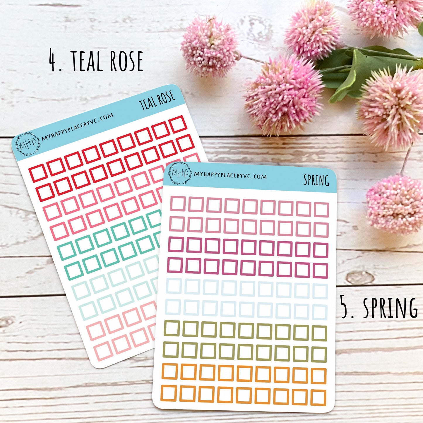 Small Square Stickers for Bullet Journals and Planners, Squares for Check Lists || Q103