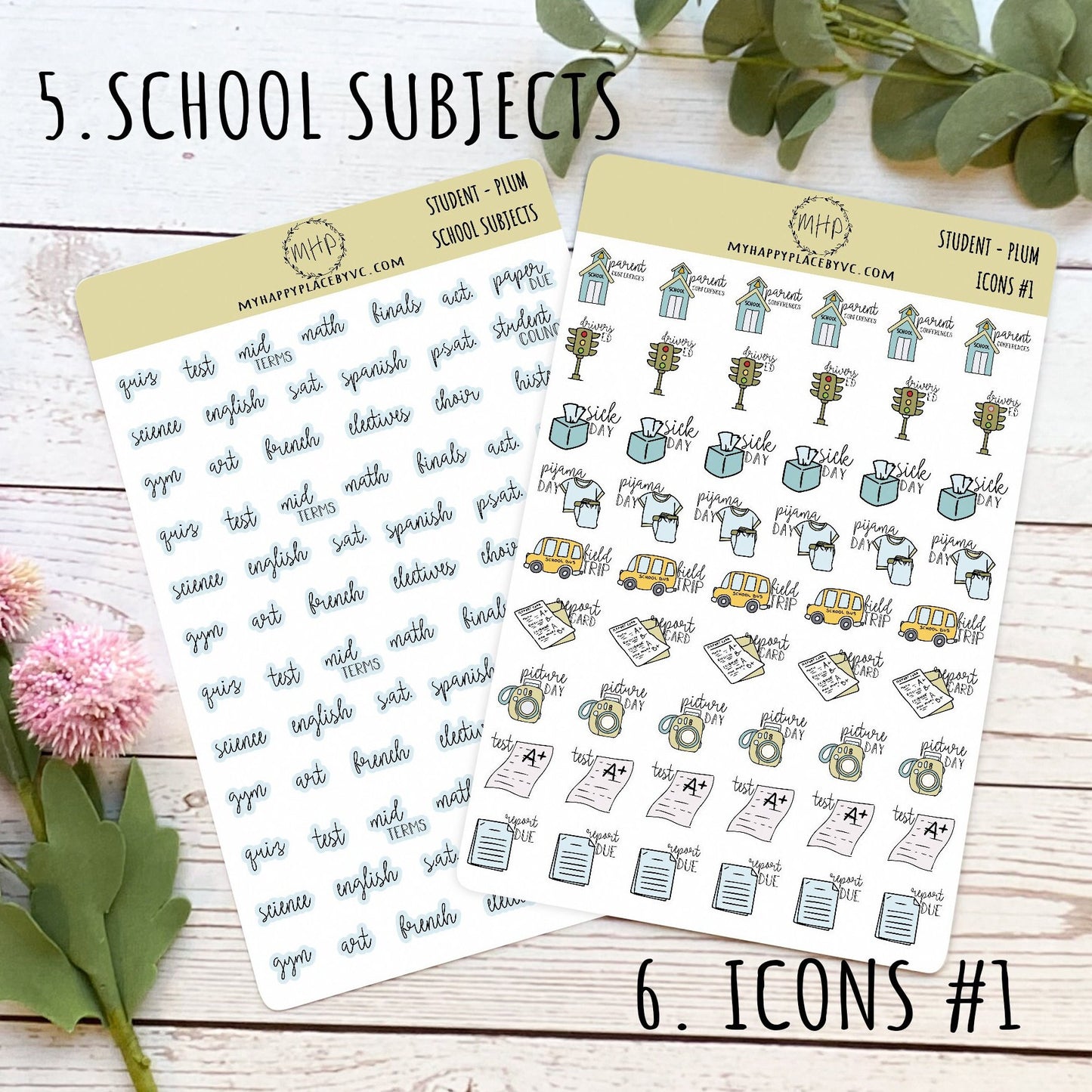 Planner Stickers | "PLUM" Collection | Add On Stickers for Planners, Organizers and Bullet Journals