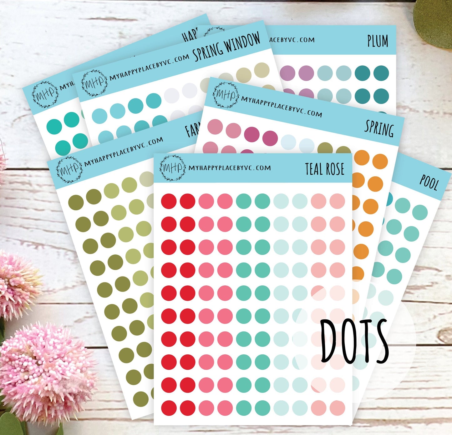 Dots Planner Stickers for College Planner, Bullet Journals, Scrapbooking and Teacher Planner || Q108