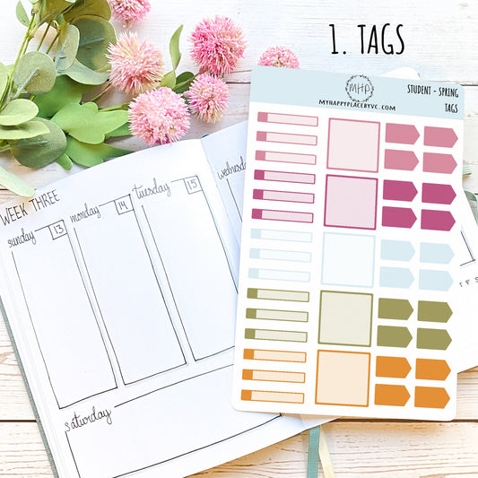 Planner Stickers || "SPRING COLLECTION" || Add On Stickers for Planners, Organizers and Bullet Journals || Decorative Stickers