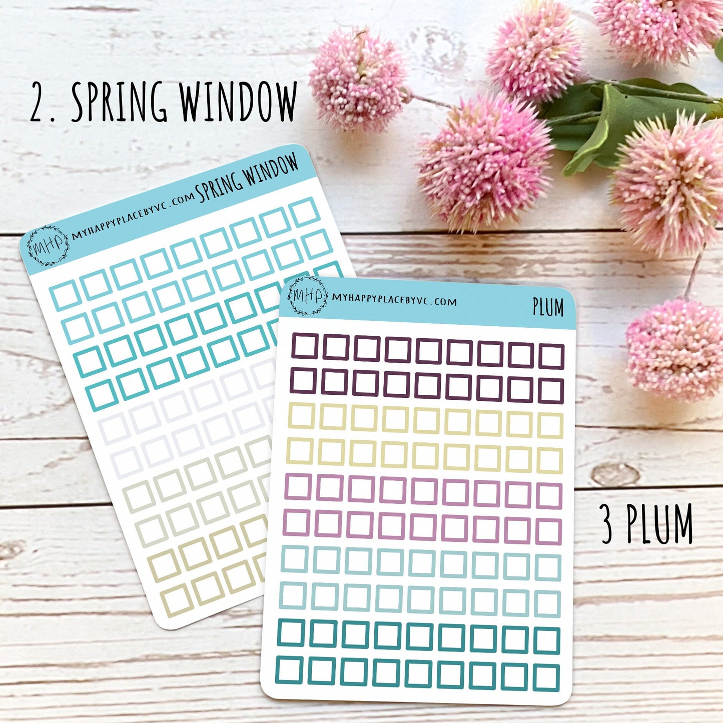 Small Square Stickers for Bullet Journals and Planners, Squares for Check Lists || Q103