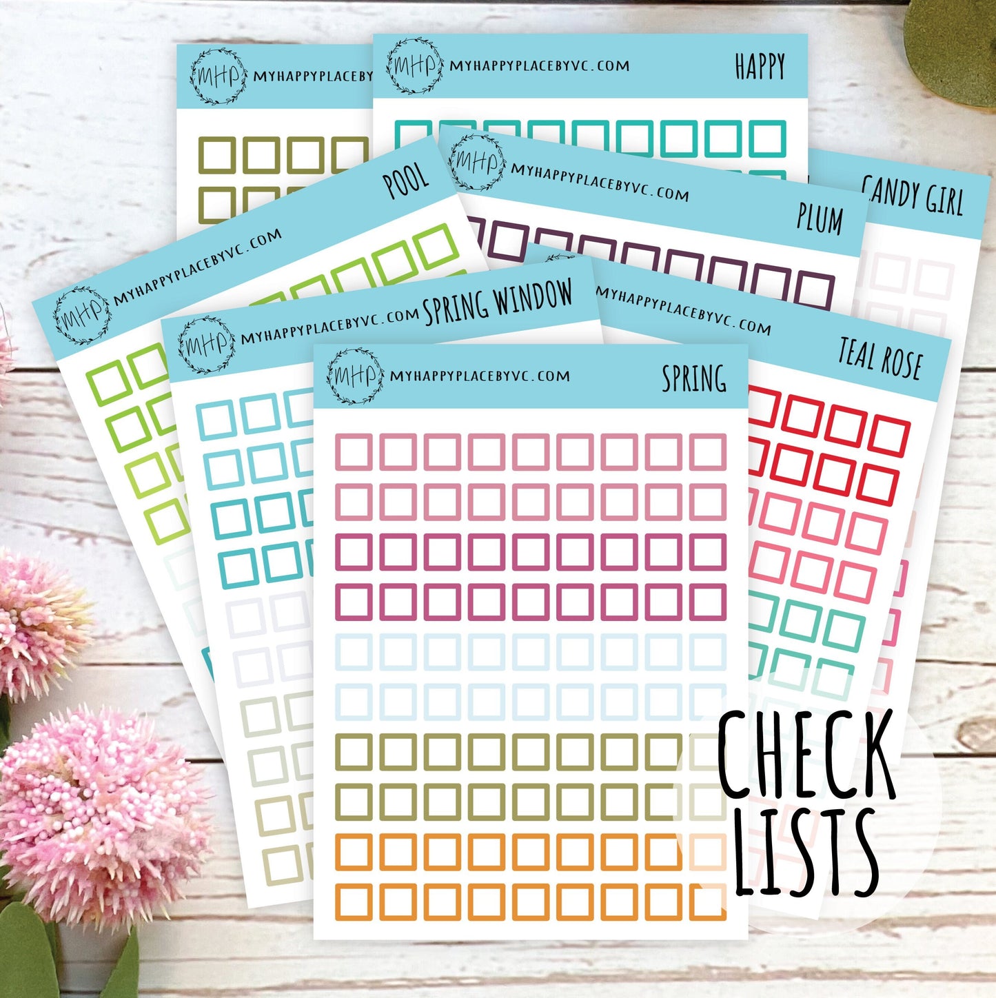 Small Square Stickers for Bullet Journals and Planners, Squares for Check Lists || Q103