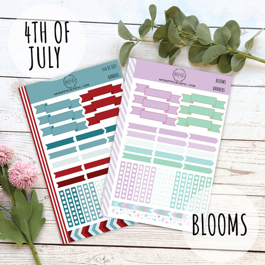 Banner Stickers for College Planner, Teachers Planners and Bullet Journals. Sticker Sheets || F715