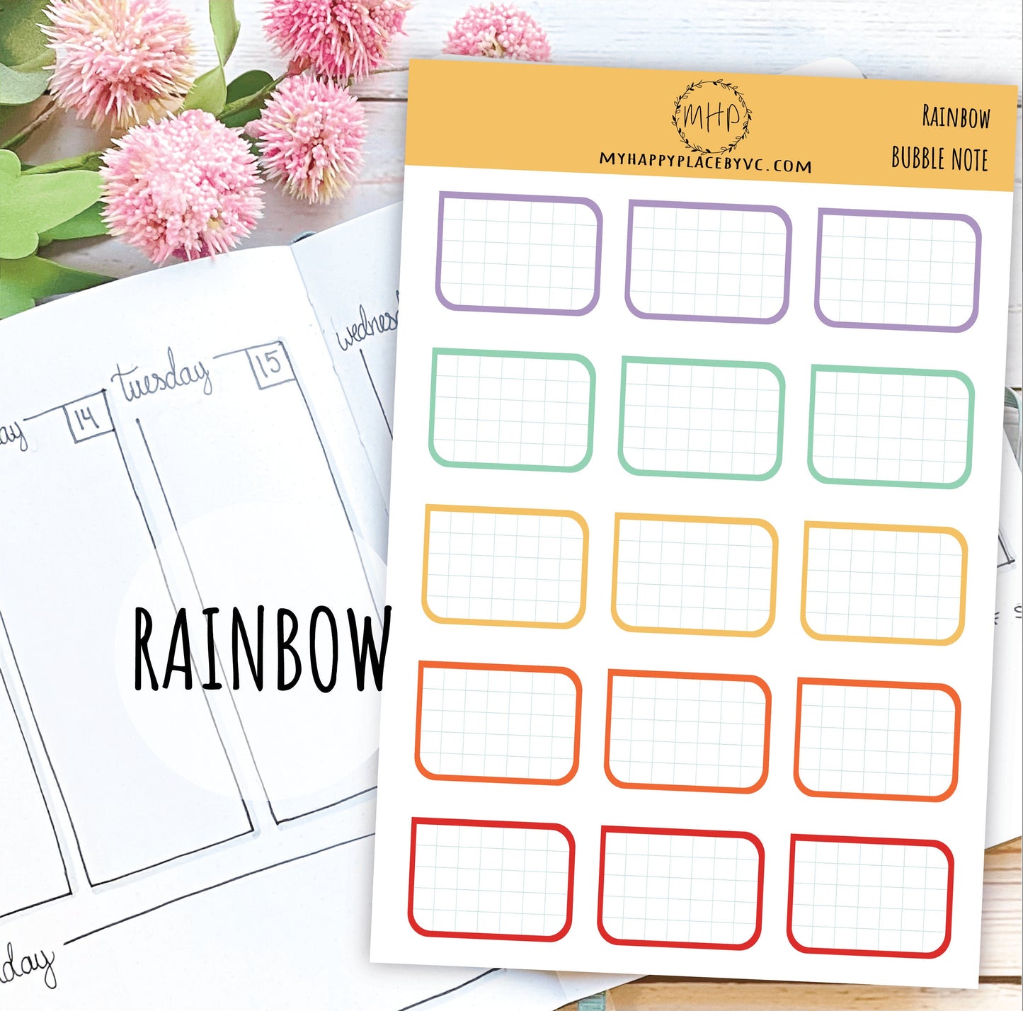 Bubble Notes Stickers for Planners and Bullet Journals || F714