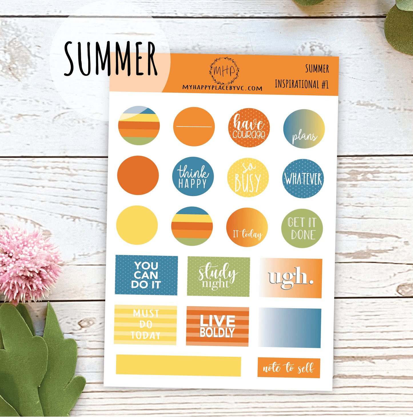 Inspirational Quote Planner Stickers for College Planner, Teacher Planners and Bullet Journals || F702