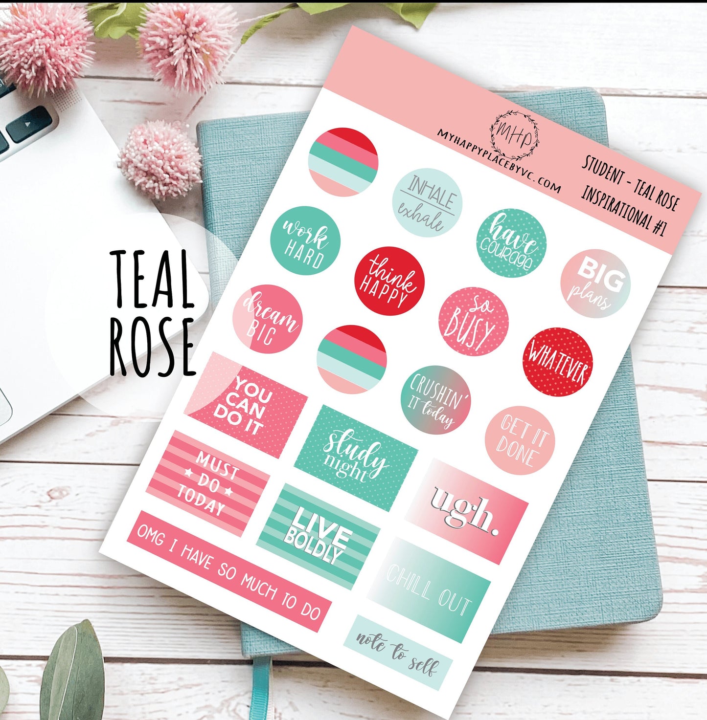 Inspirational Quote Planner Stickers for College Planner, Teacher Planners and Bullet Journals || F702