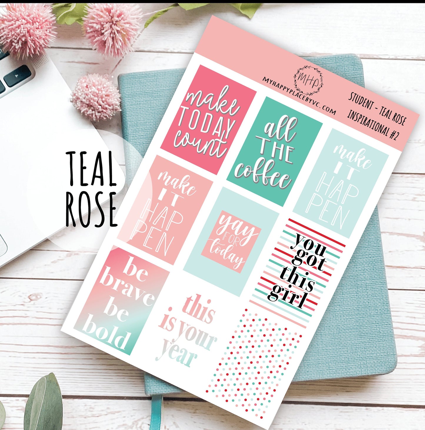 Inspirational Quote Planner Stickers for College Planner, Teacher Planners and Bullet Journals || F703