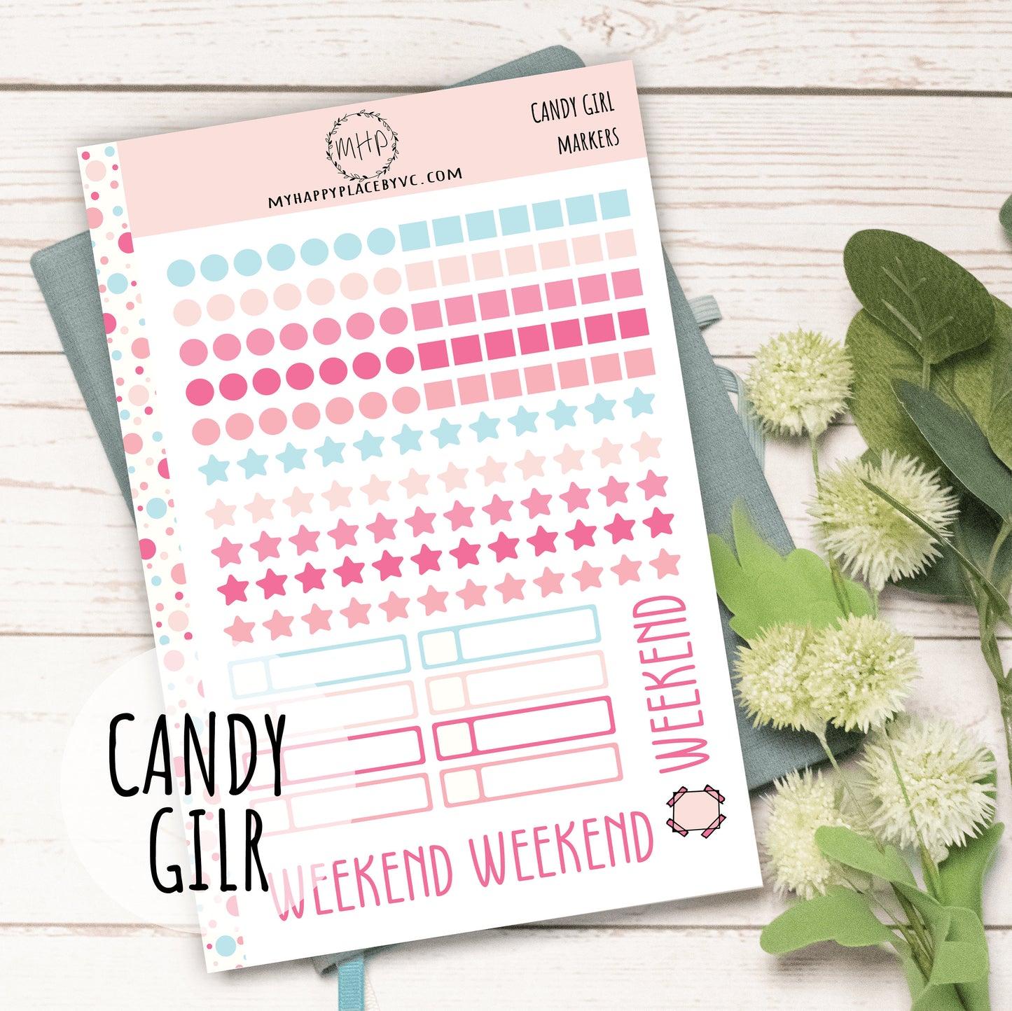 Dots, Square and Stars Bullet Stickers for Planners and Bullet Journals || F711