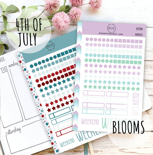 Dots, Square and Stars Bullet Stickers for Planners and Bullet Journals || F711