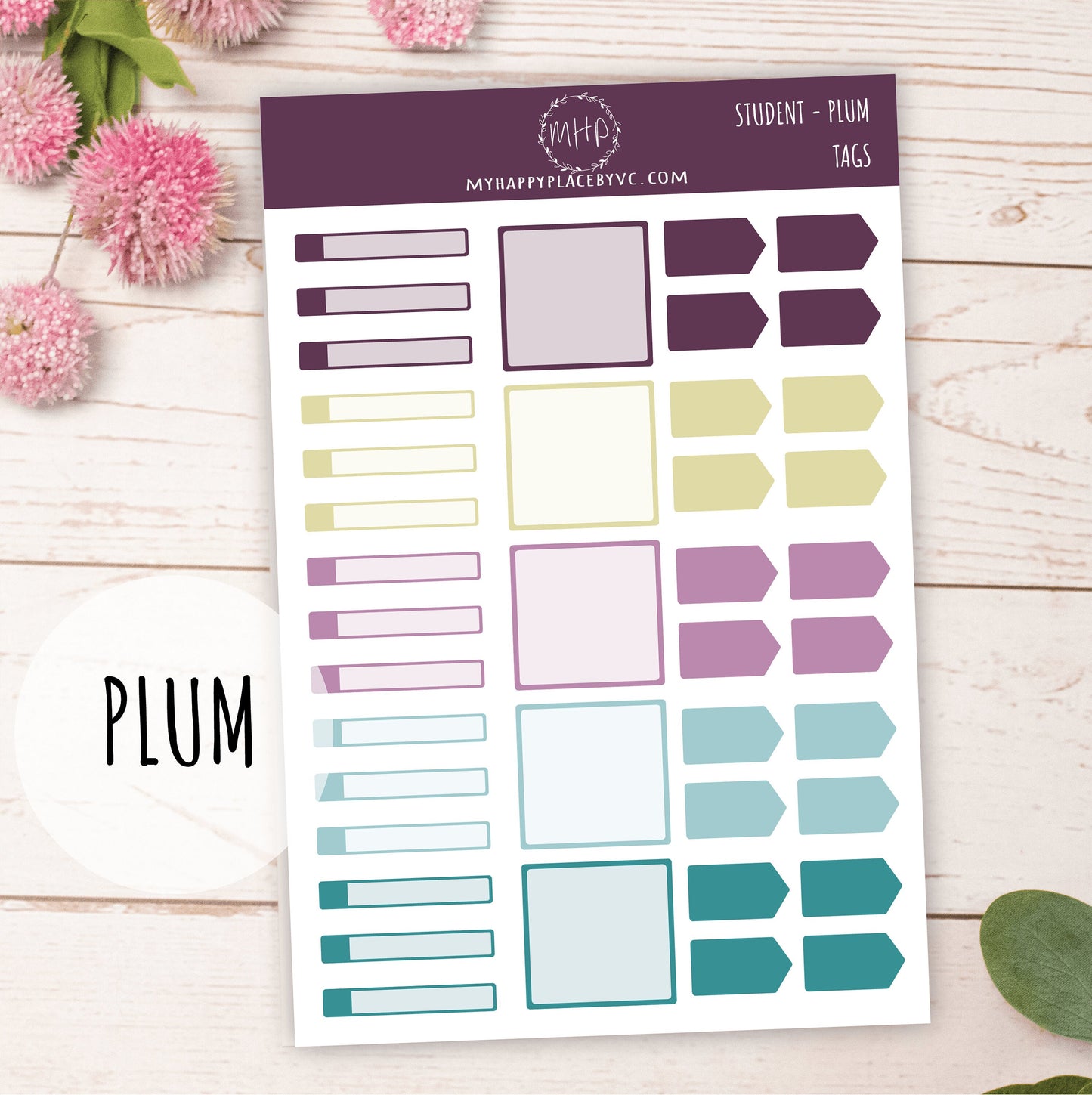Tags Planner Stickers for College Planner, Teacher Planners and Bullet Journals || F709