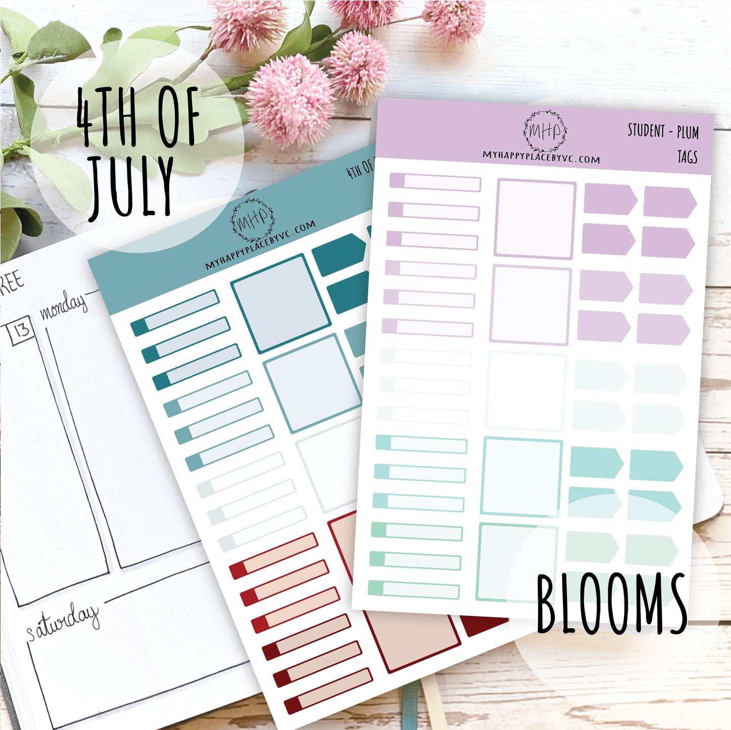 Tags Planner Stickers for College Planner, Teacher Planners and Bullet Journals || F709