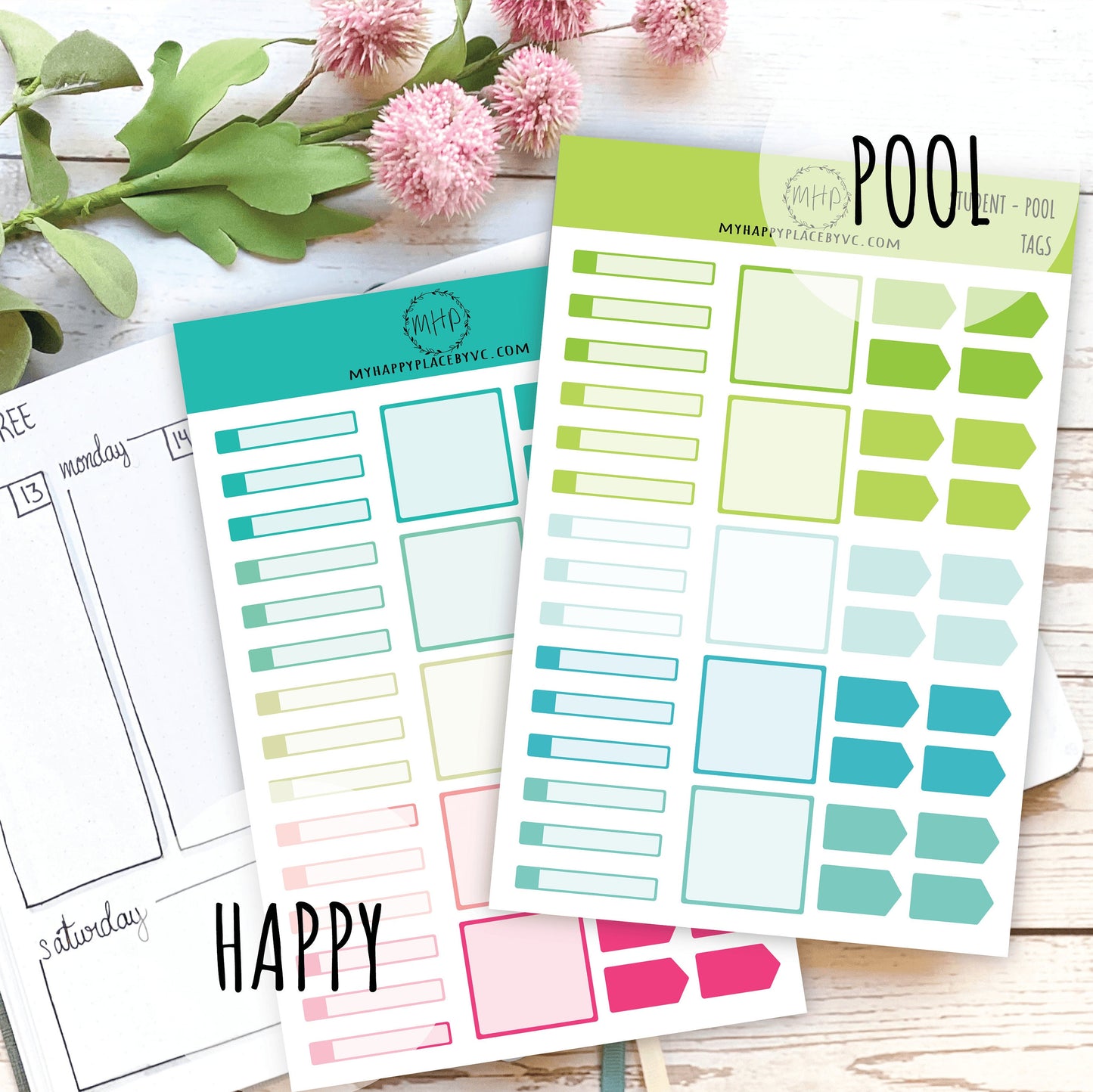 Tags Planner Stickers for College Planner, Teacher Planners and Bullet Journals || F709