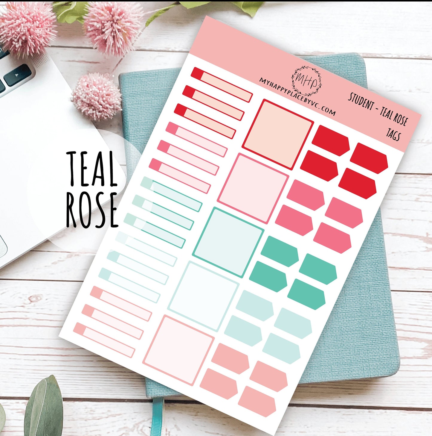 Tags Planner Stickers for College Planner, Teacher Planners and Bullet Journals || F709