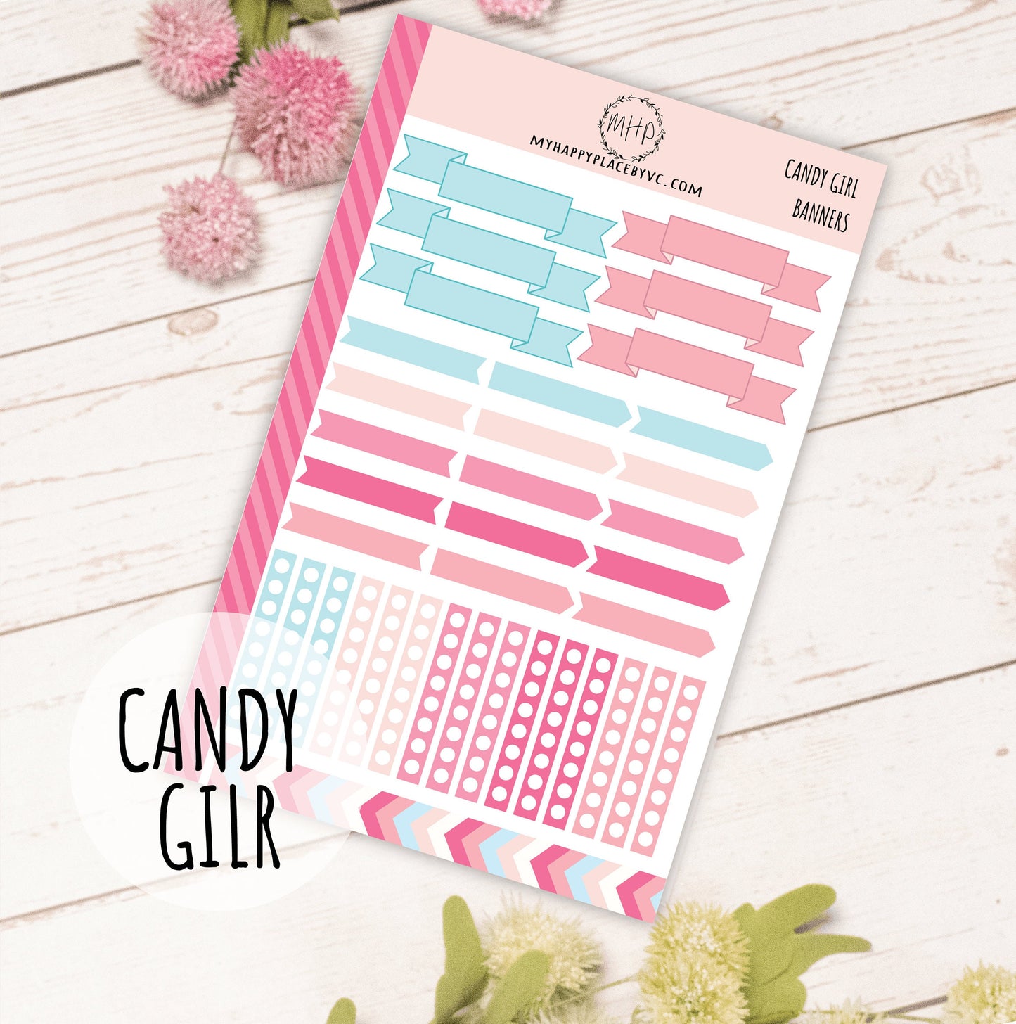 Banner Stickers for College Planner, Teachers Planners and Bullet Journals. Sticker Sheets || F715
