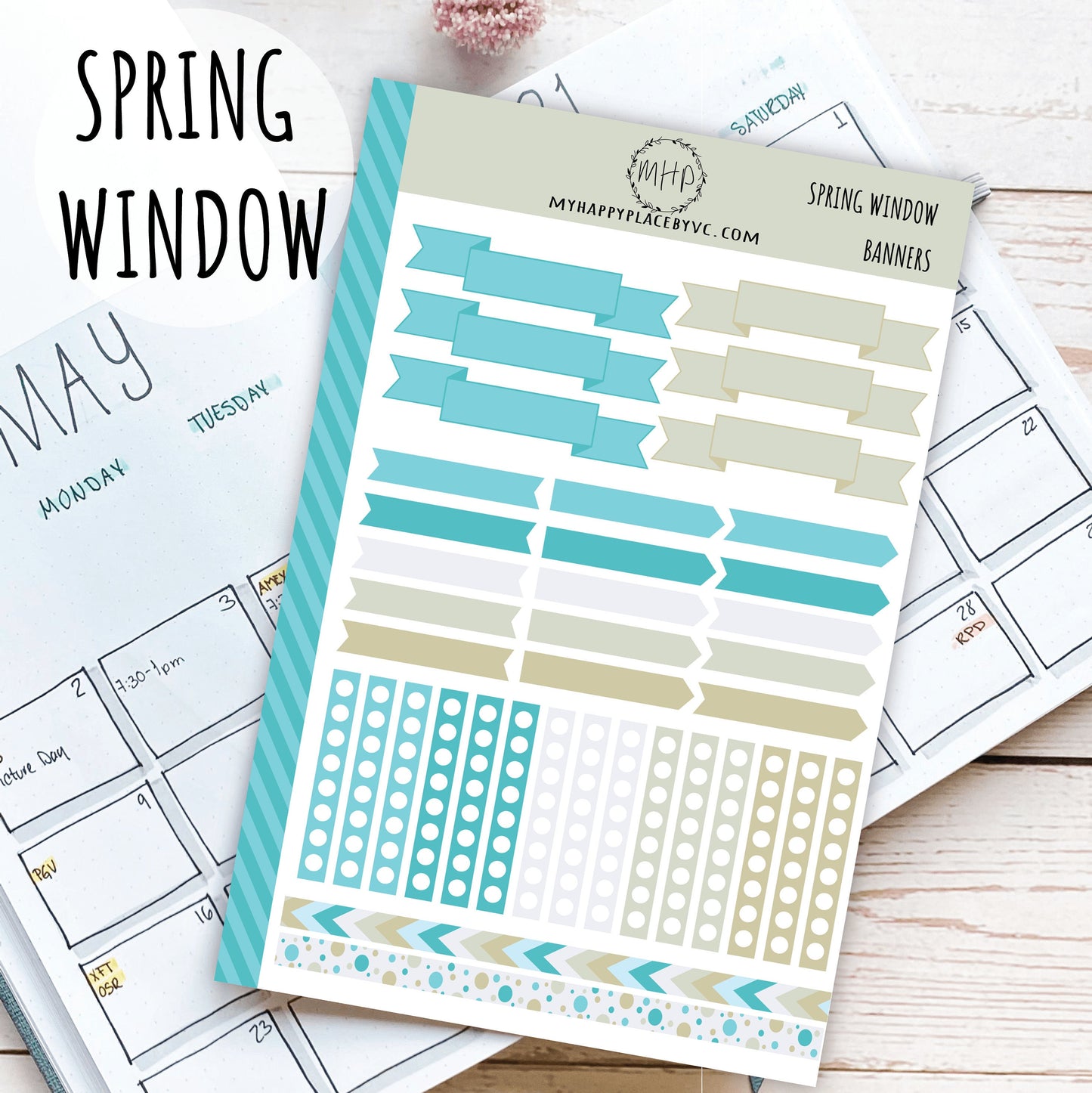 Banner Stickers for College Planner, Teachers Planners and Bullet Journals. Sticker Sheets || F715