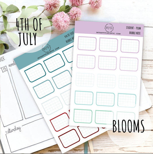 Bubble Notes Stickers for Planners and Bullet Journals || F714