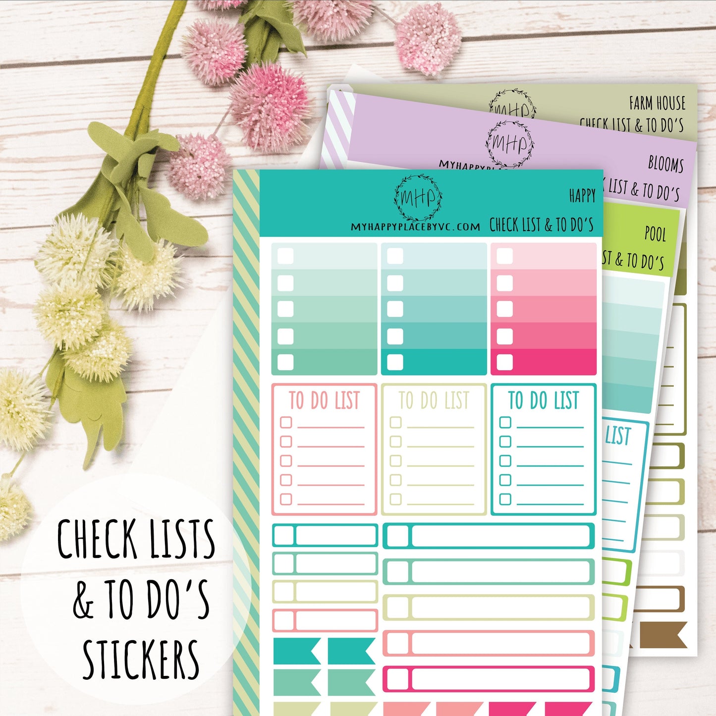 Check List and To Do Planner Stickers for College Planner, Teacher Planners and Bullet Journals || F712