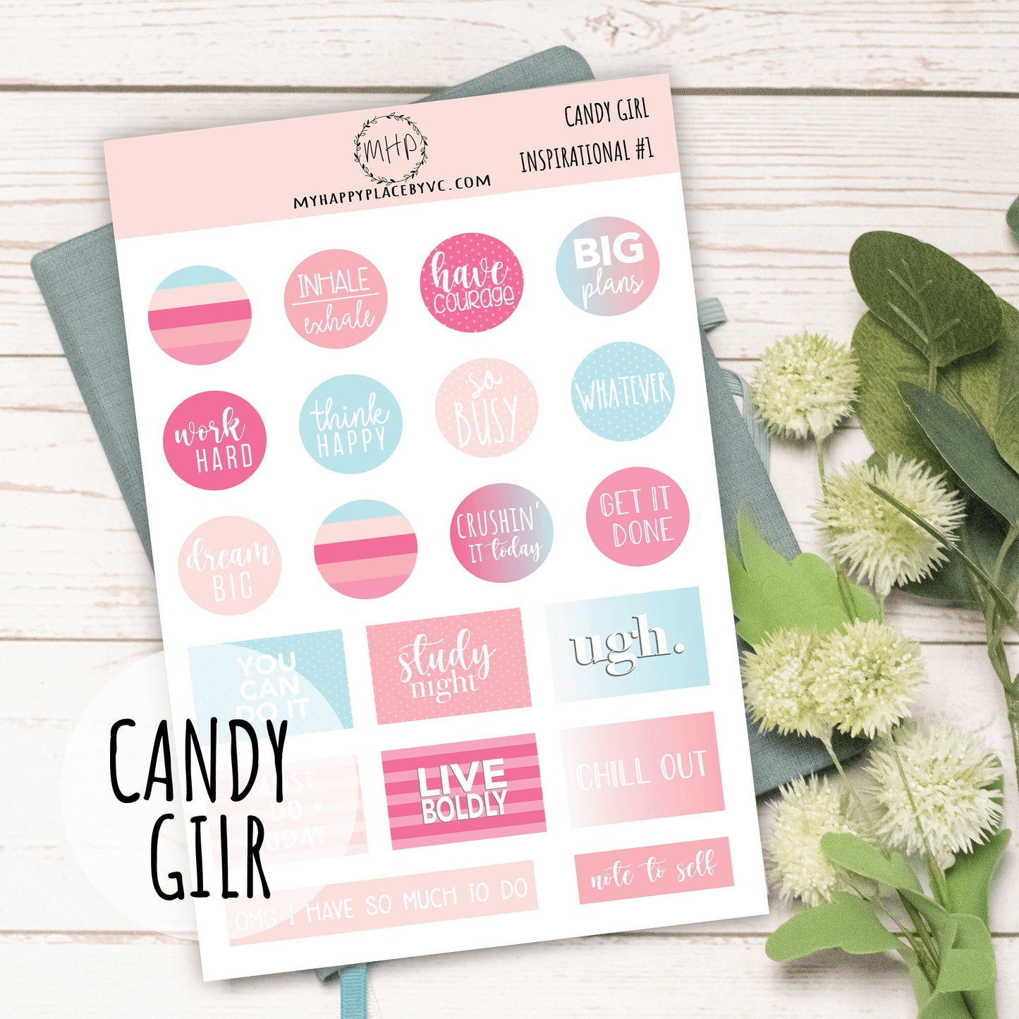 Inspirational Quote Planner Stickers for College Planner, Teacher Planners and Bullet Journals || F702