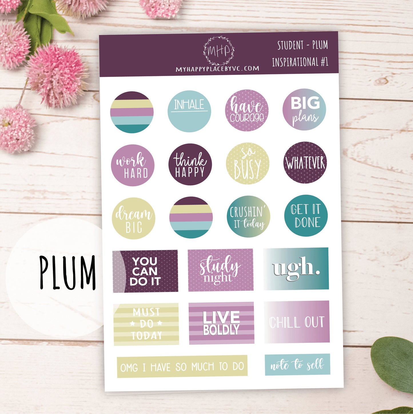 Inspirational Quote Planner Stickers for College Planner, Teacher Planners and Bullet Journals || F702