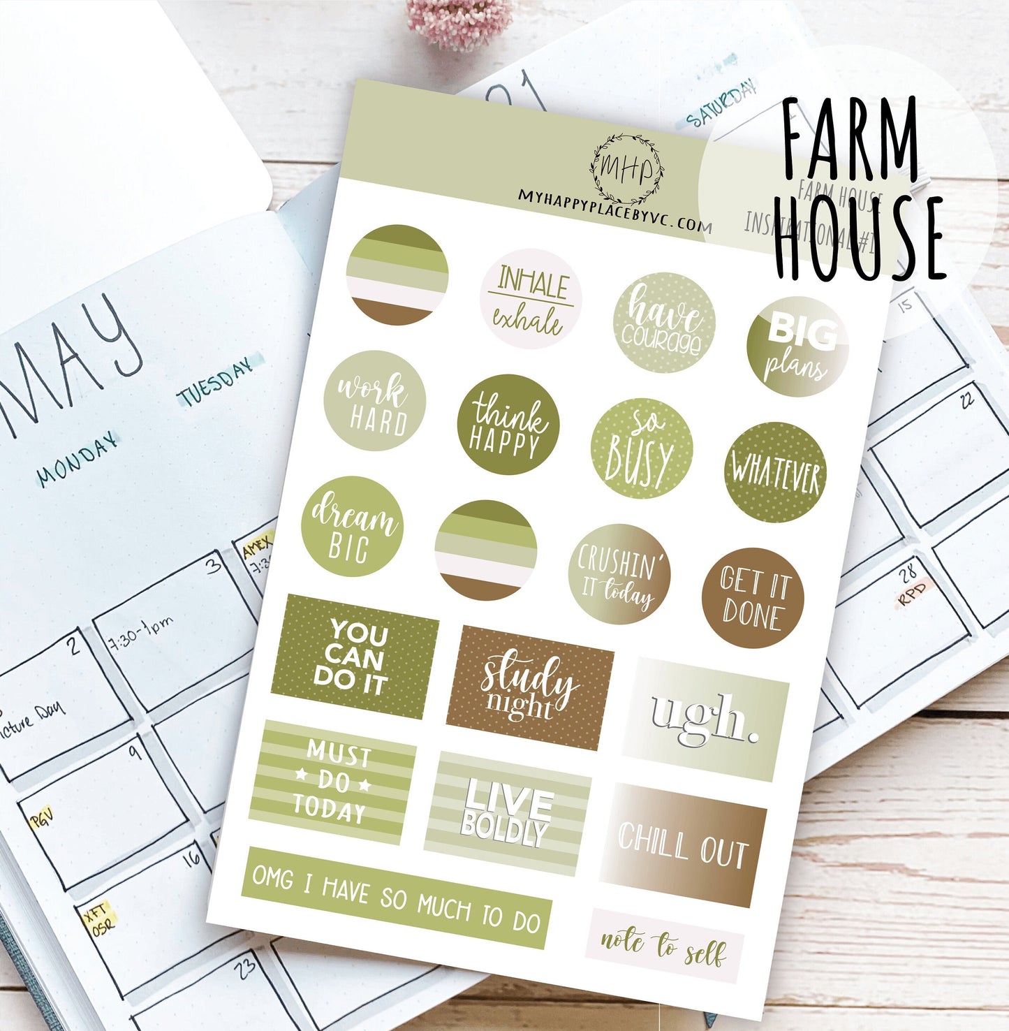 Inspirational Quote Planner Stickers for College Planner, Teacher Planners and Bullet Journals || F702