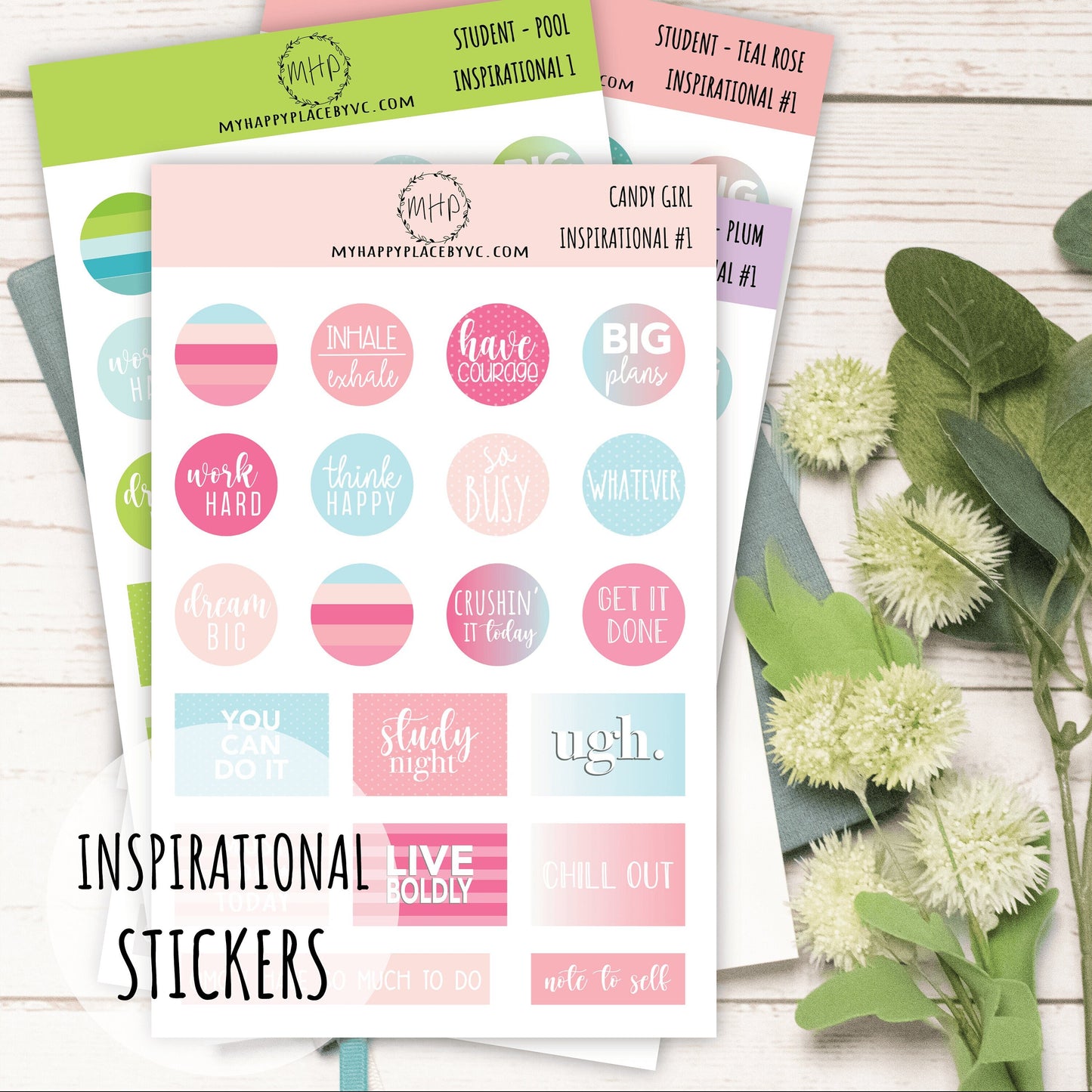 Inspirational Quote Planner Stickers for College Planner, Teacher Planners and Bullet Journals || F702