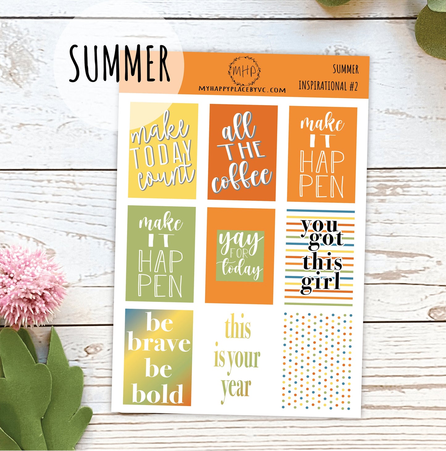 Inspirational Quote Planner Stickers for College Planner, Teacher Planners and Bullet Journals || F703