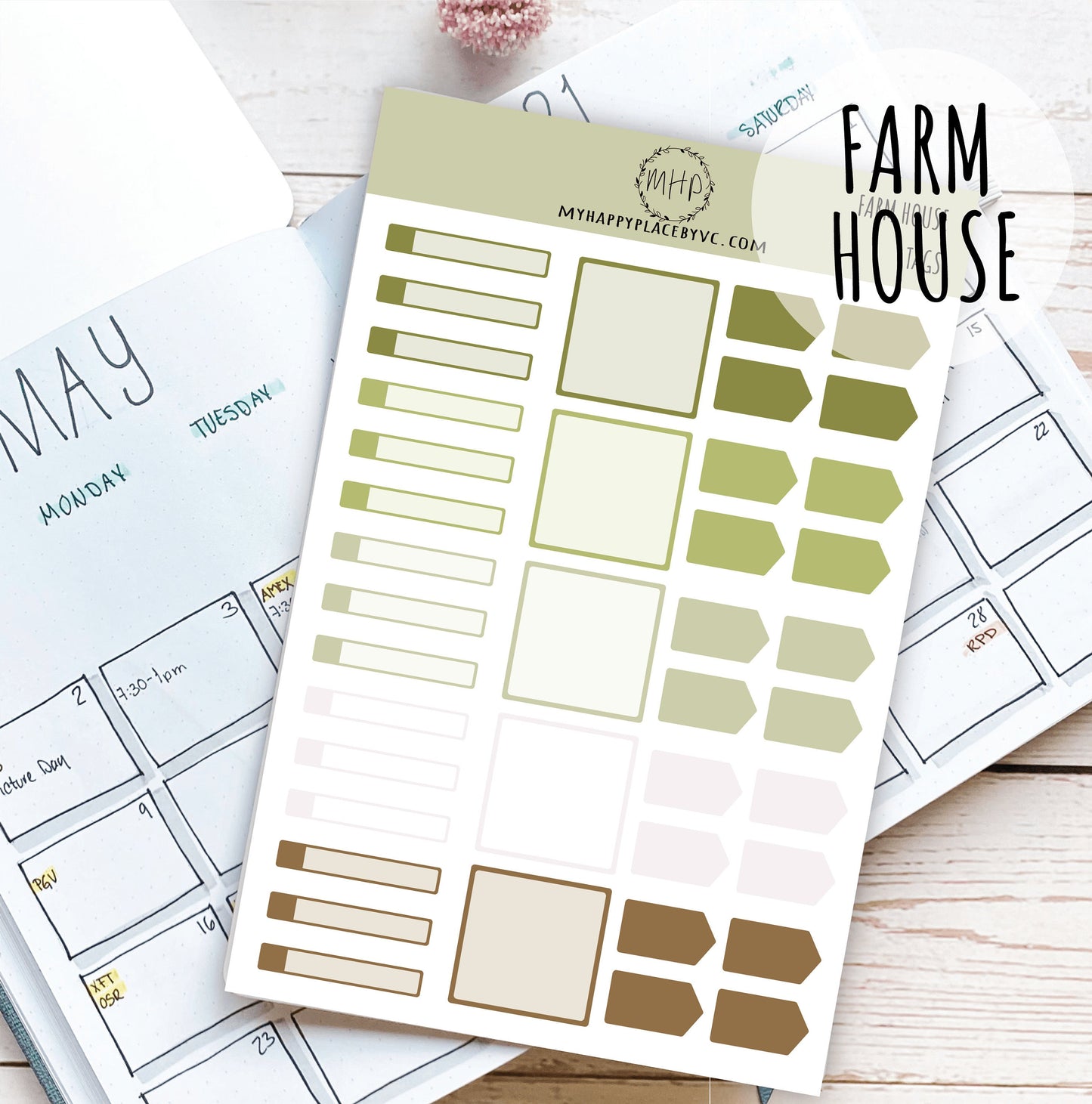 Tags Planner Stickers for College Planner, Teacher Planners and Bullet Journals || F709