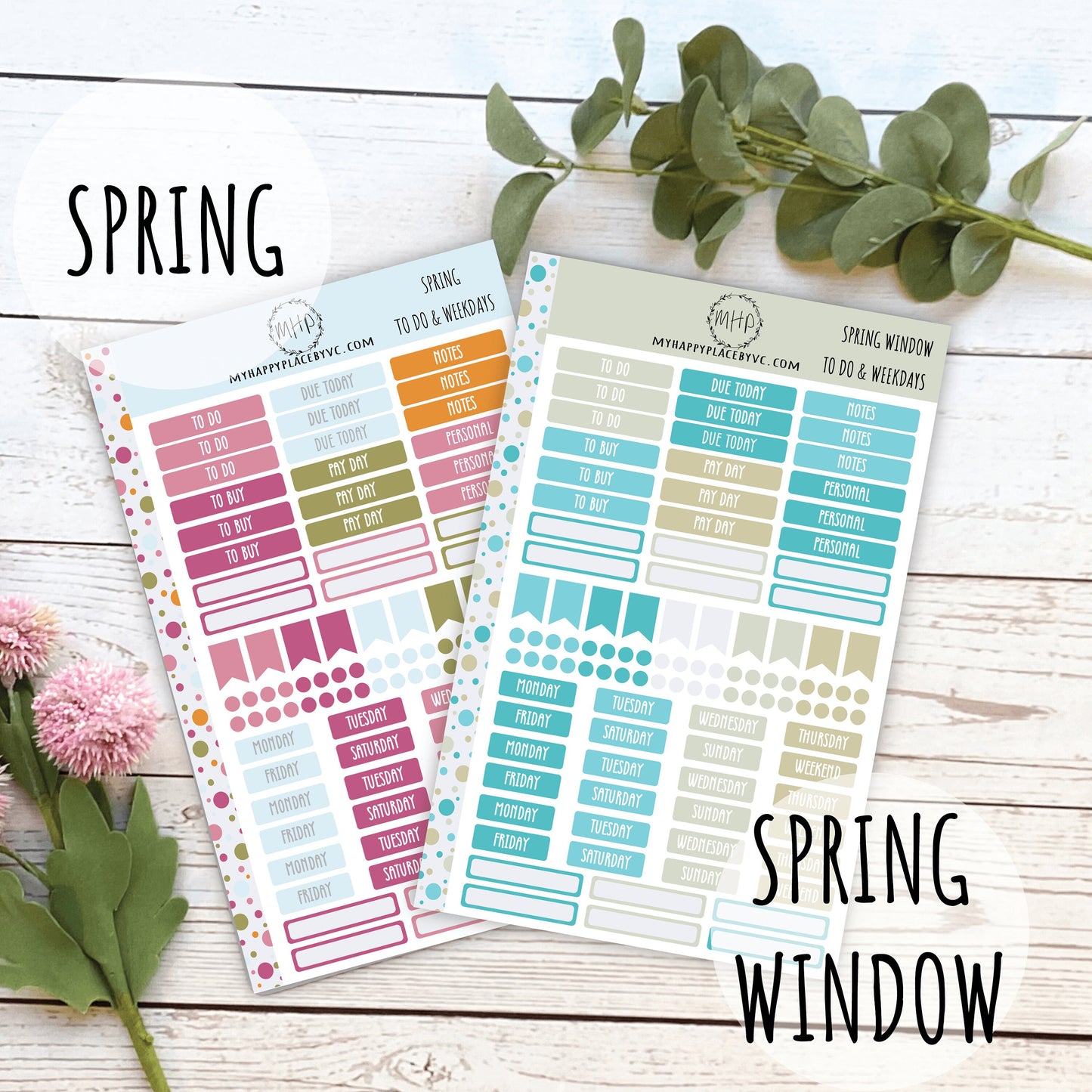 To Do & Days of the Week Planner Stickers. Sticker for College Planner, Teacher Planners and Bullet Journals || F727