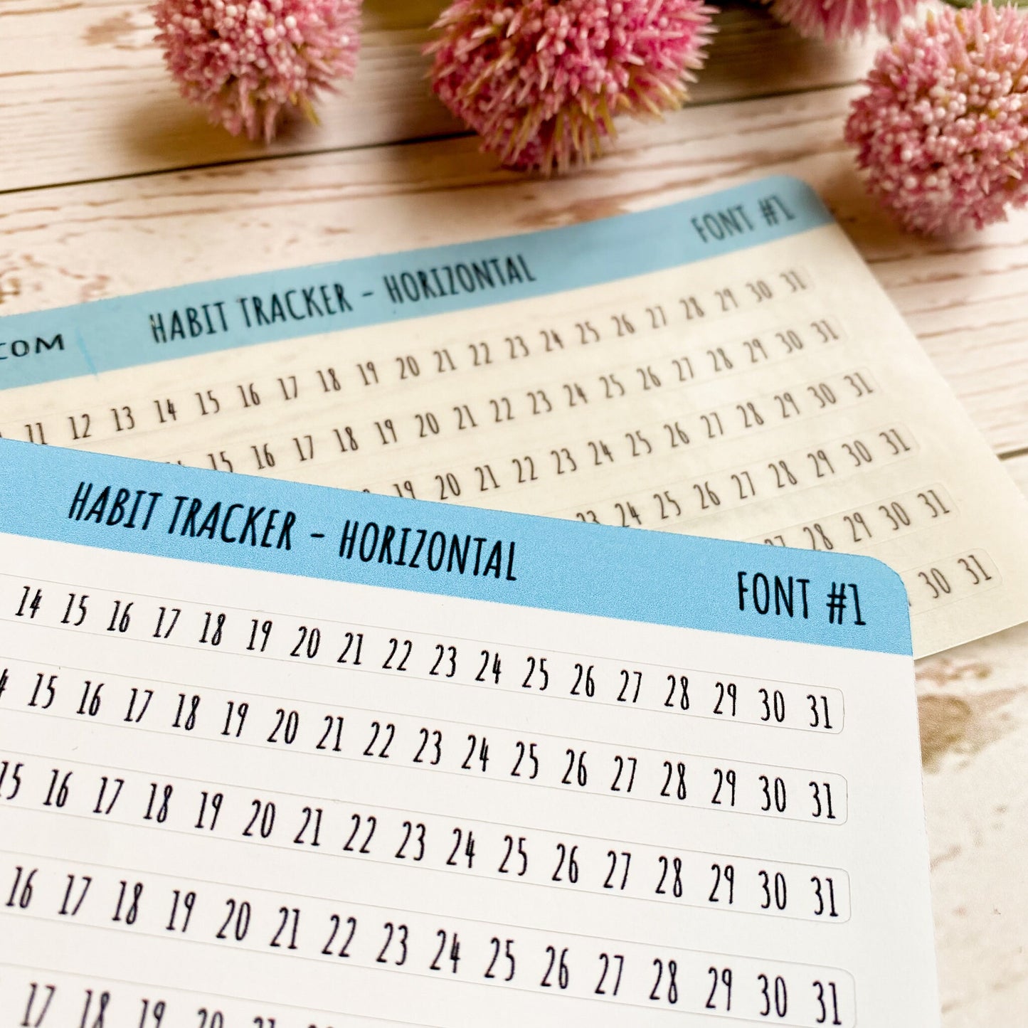 Habit Tracker Planner Stickers for College Planner, Homeschool Planner , and Bullet Journals. Horizontal Strips || T305