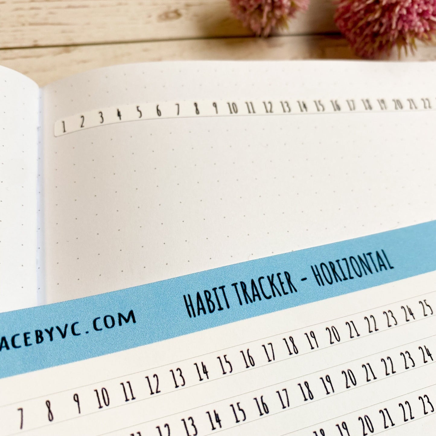 Habit Tracker Planner Stickers for College Planner, Homeschool Planner , and Bullet Journals. Horizontal Strips || T305