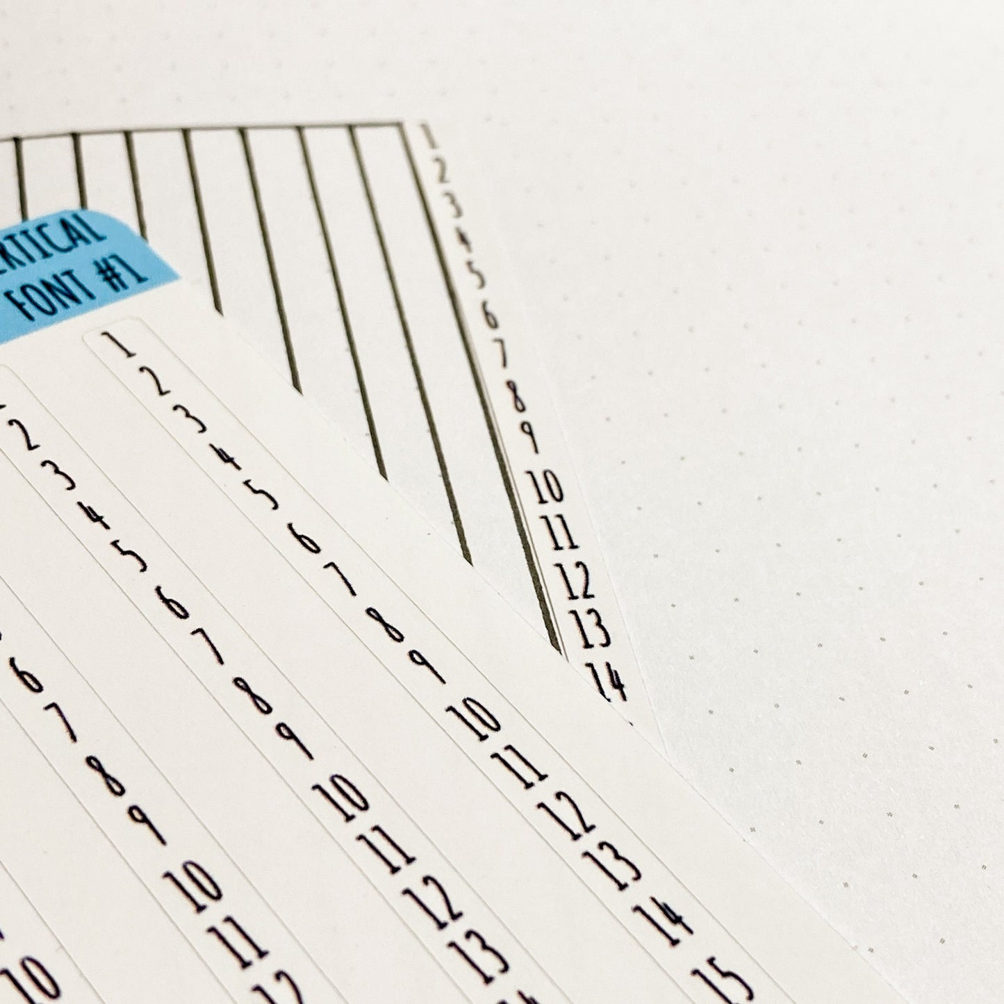 Habit Tracker Stickers for College Planners, Organizers and Bullet Journals. Vertical Number Strips. 7 Fonts to Choose From || T306