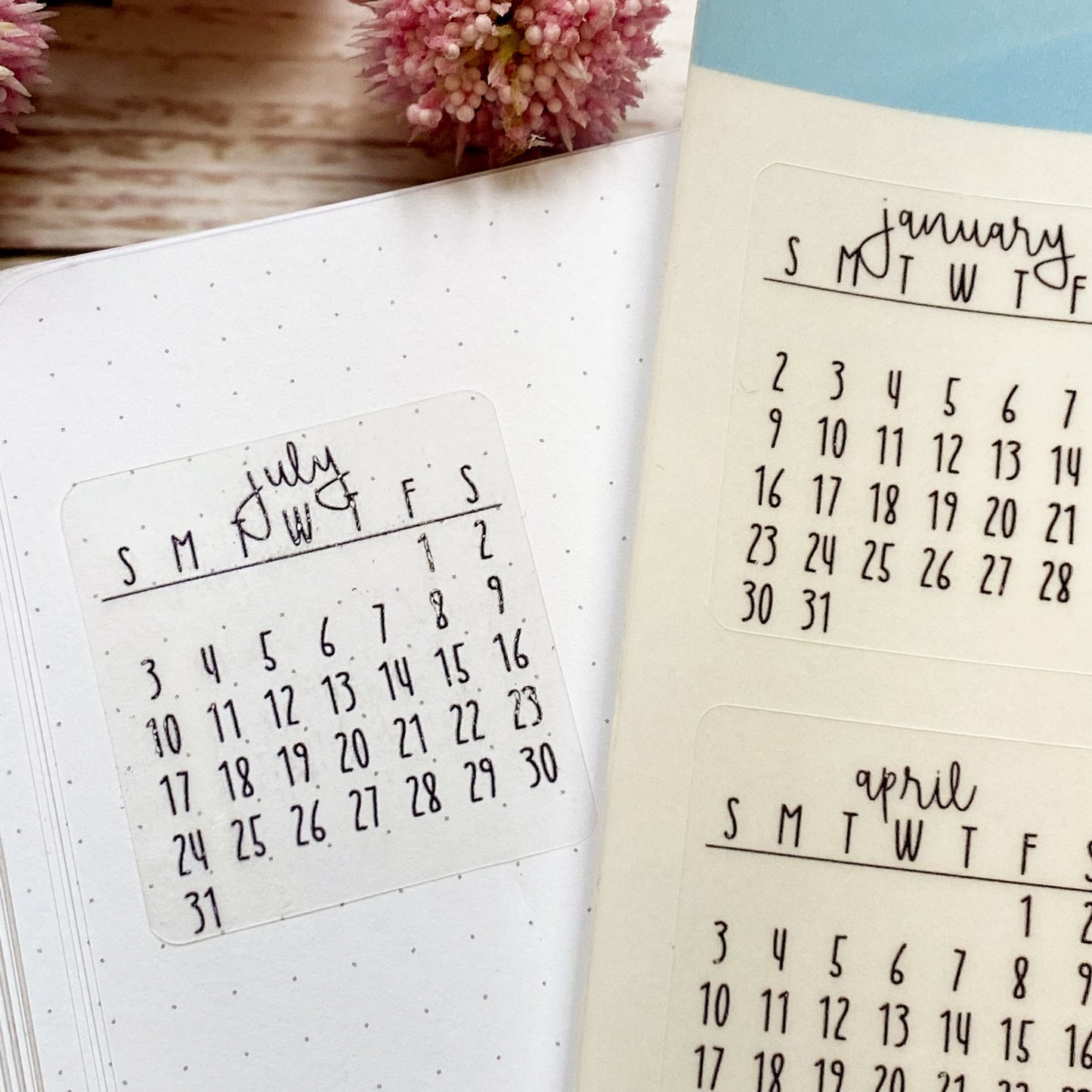 Mini 2023 Calendar Stickers for College Planner. Sticker for Teacher Planners, Bullet Journals, and Homeschool Planner || F705