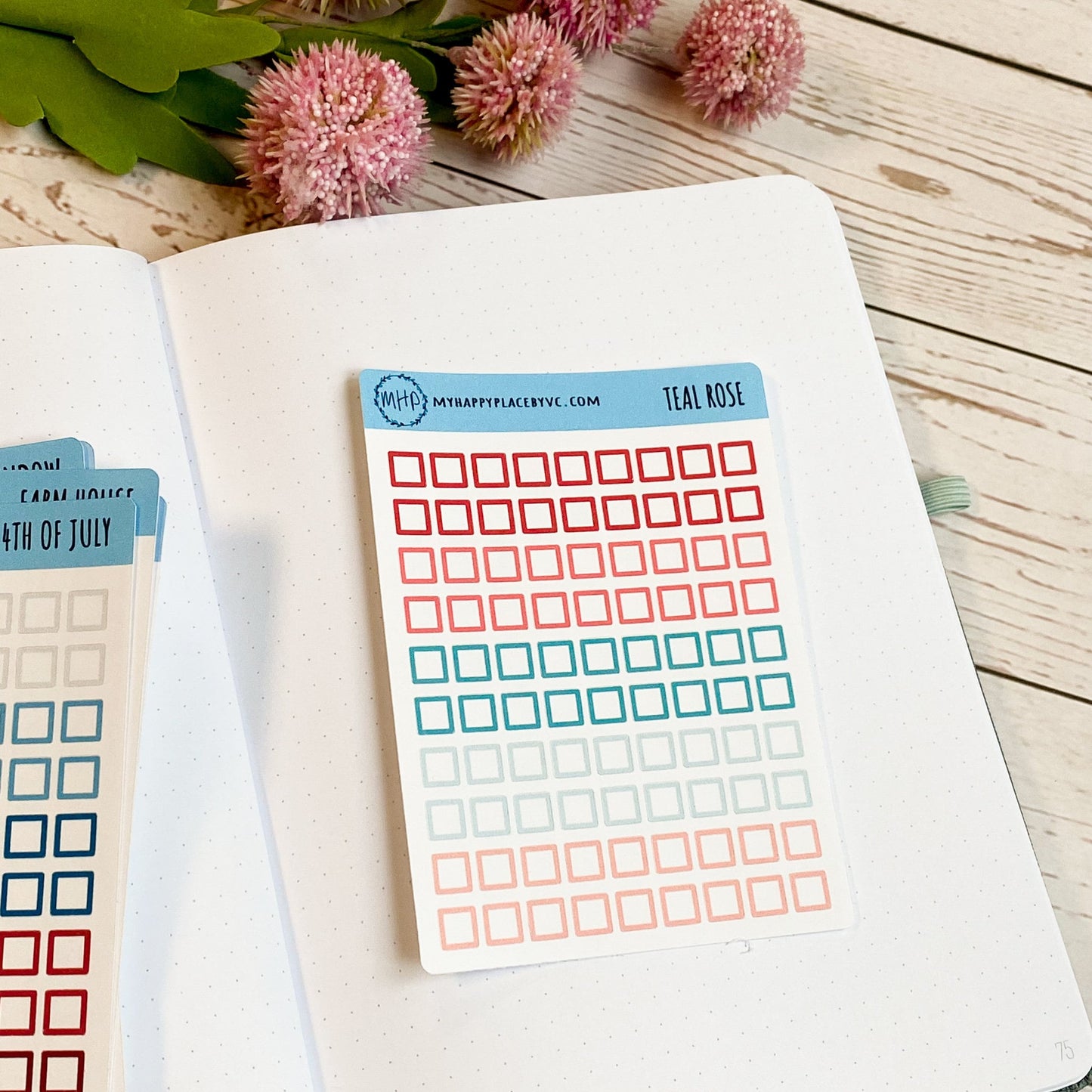 Small Square Stickers for Bullet Journals and Planners, Squares for Check Lists || Q103