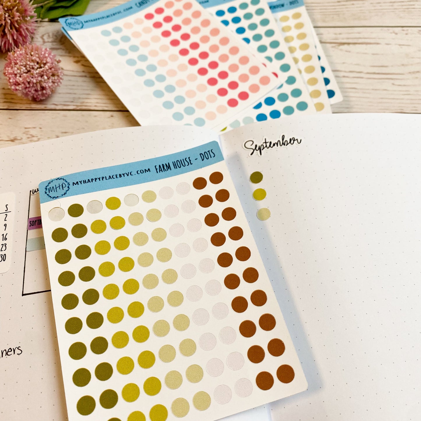 Dots Planner Stickers for College Planner, Bullet Journals, Scrapbooking and Teacher Planner || Q108