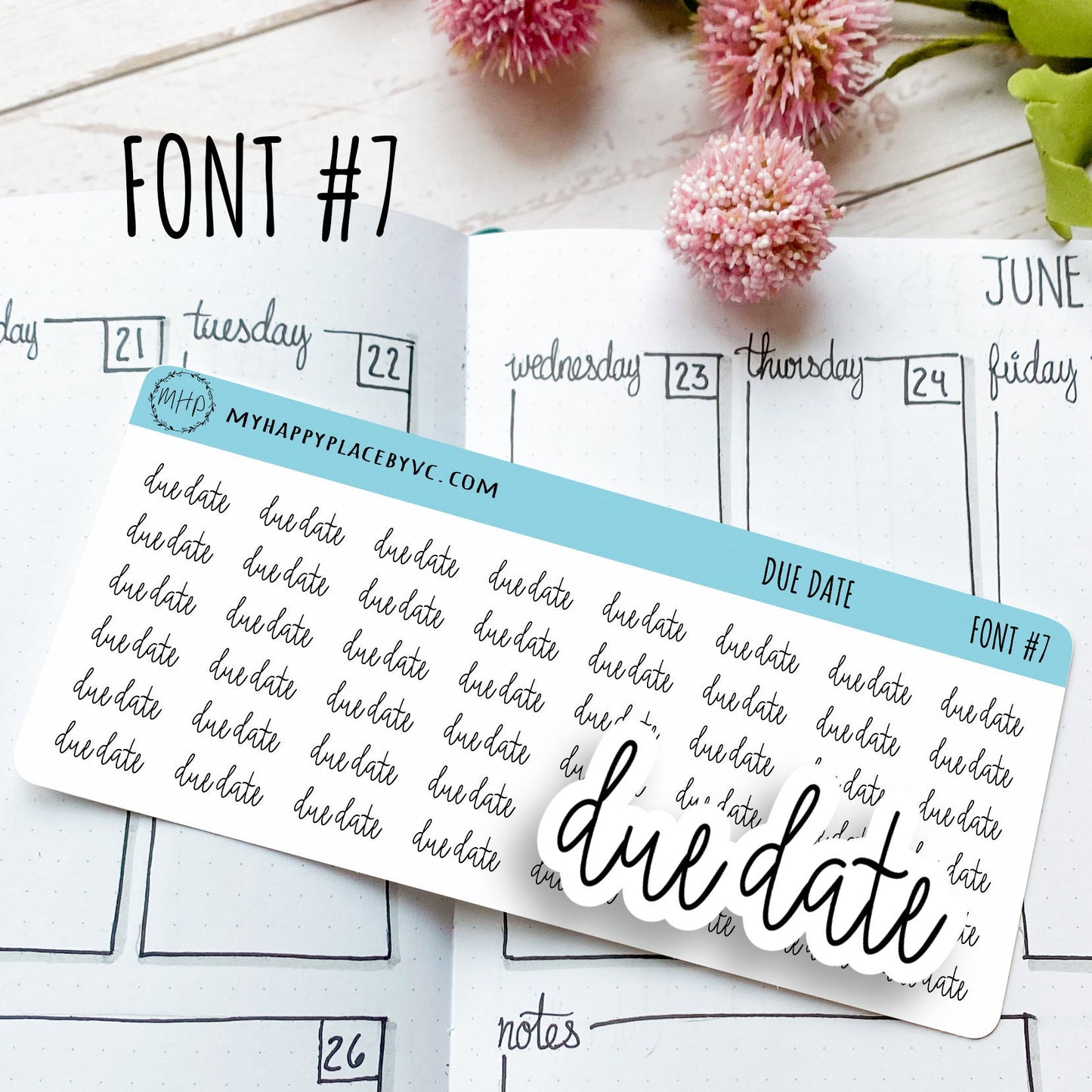 DUE DATE Planner Stickers for Bullet Journal, College Planner, Teacher Planner, And Homeschool Planner || T309