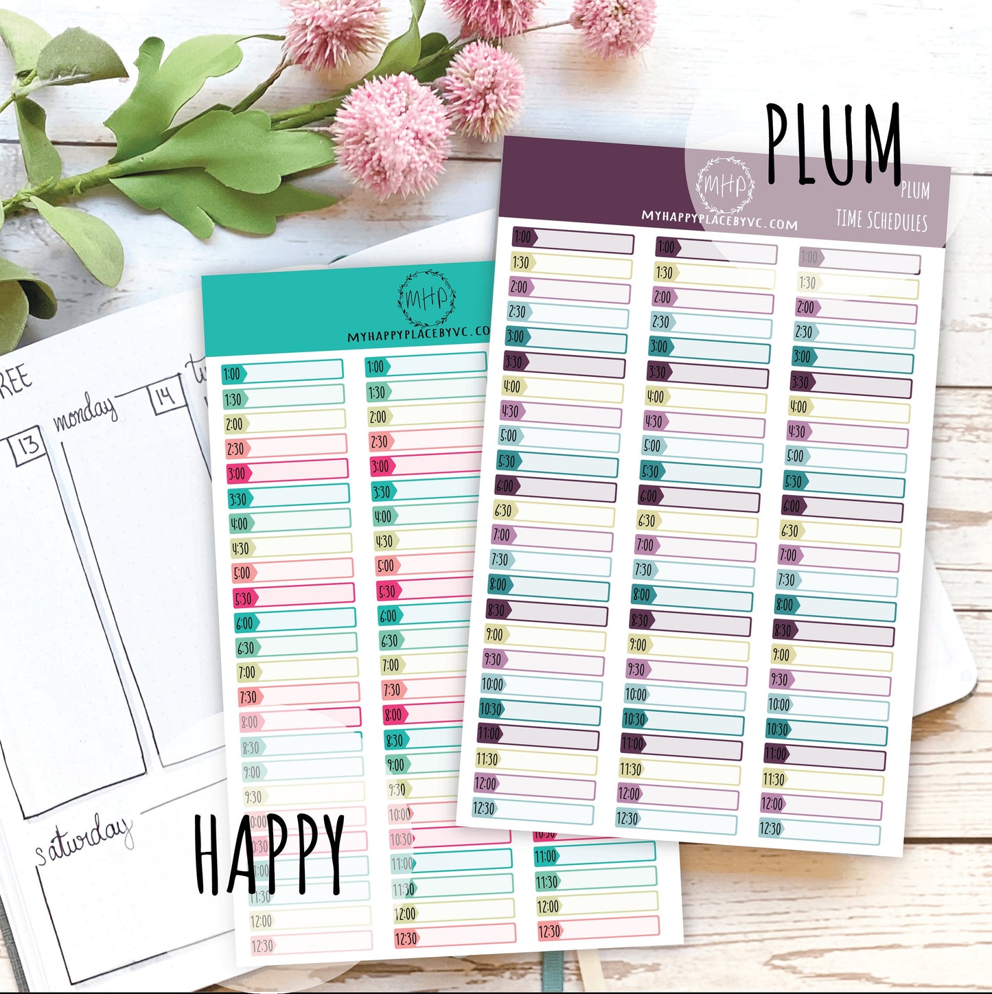 Timed Appointment Labels, Planner Sticker for Bullet Journals, College Planner, Teacher Planner, Homeshcool Planner || F706