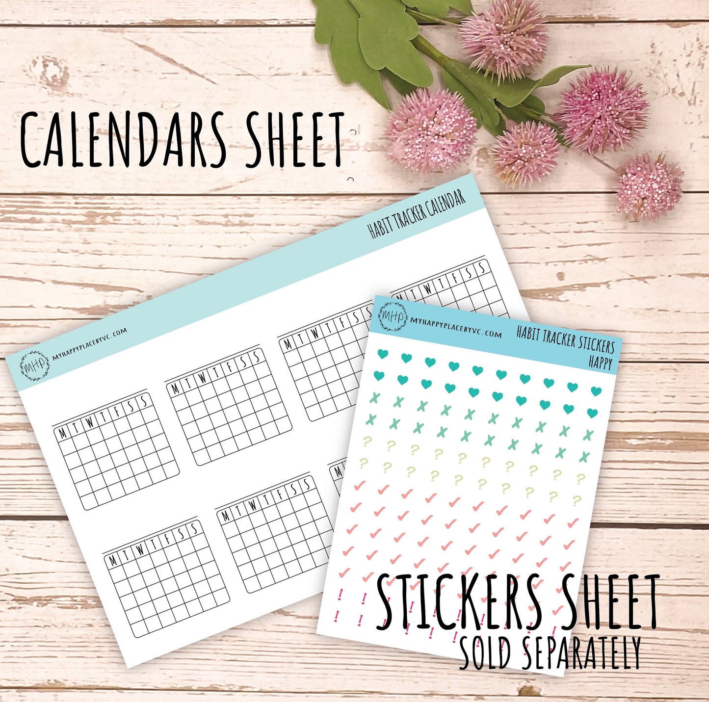 Habit Tracker Calendar Stickers || F735