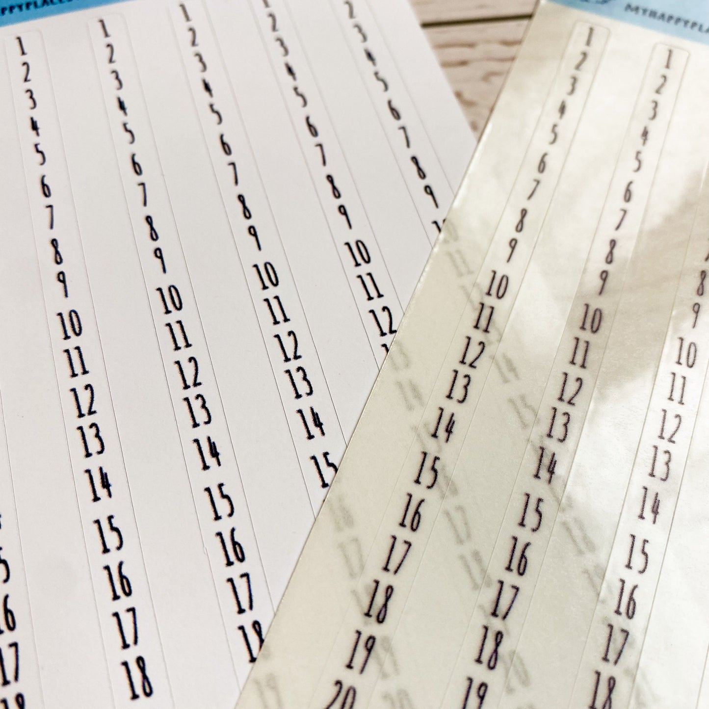 Habit Tracker Stickers for College Planners, Organizers and Bullet Journals. Vertical Number Strips. 7 Fonts to Choose From || T306