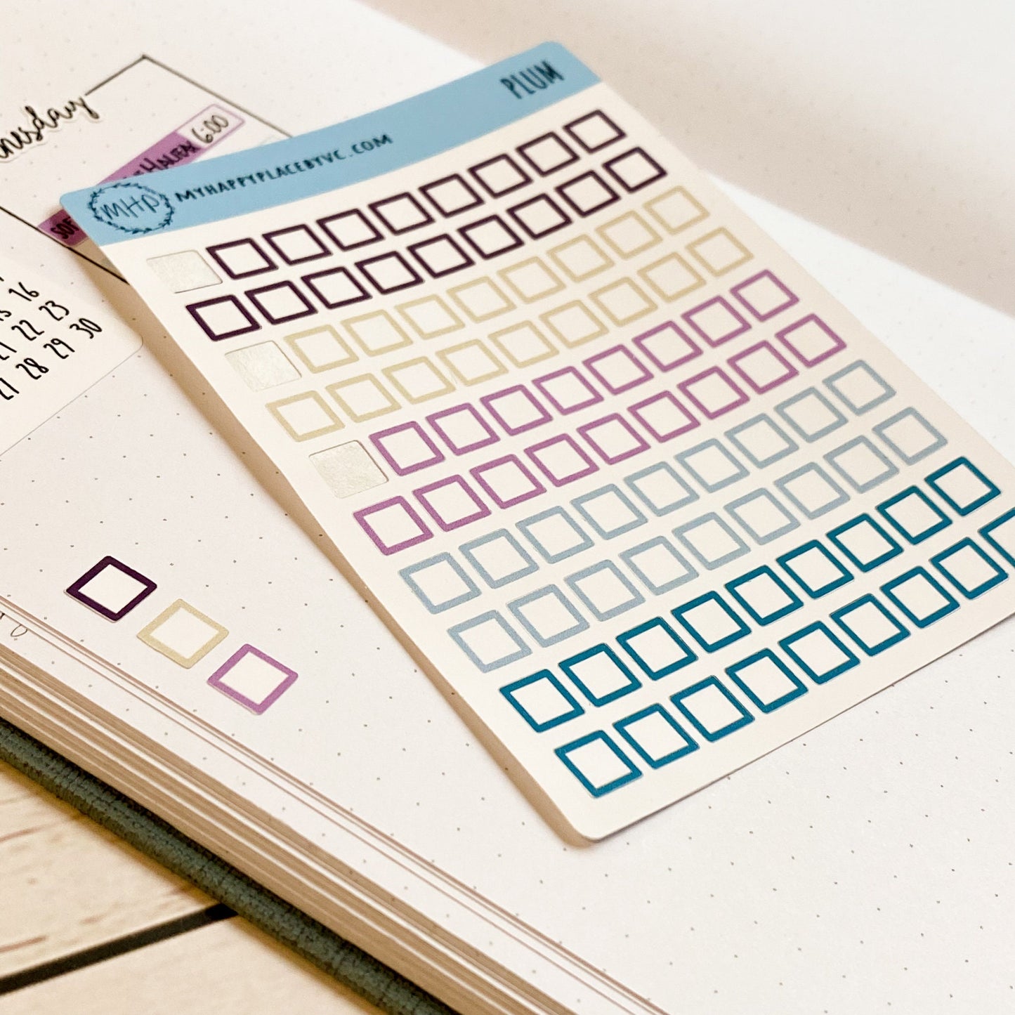 Small Square Stickers for Bullet Journals and Planners, Squares for Check Lists || Q103