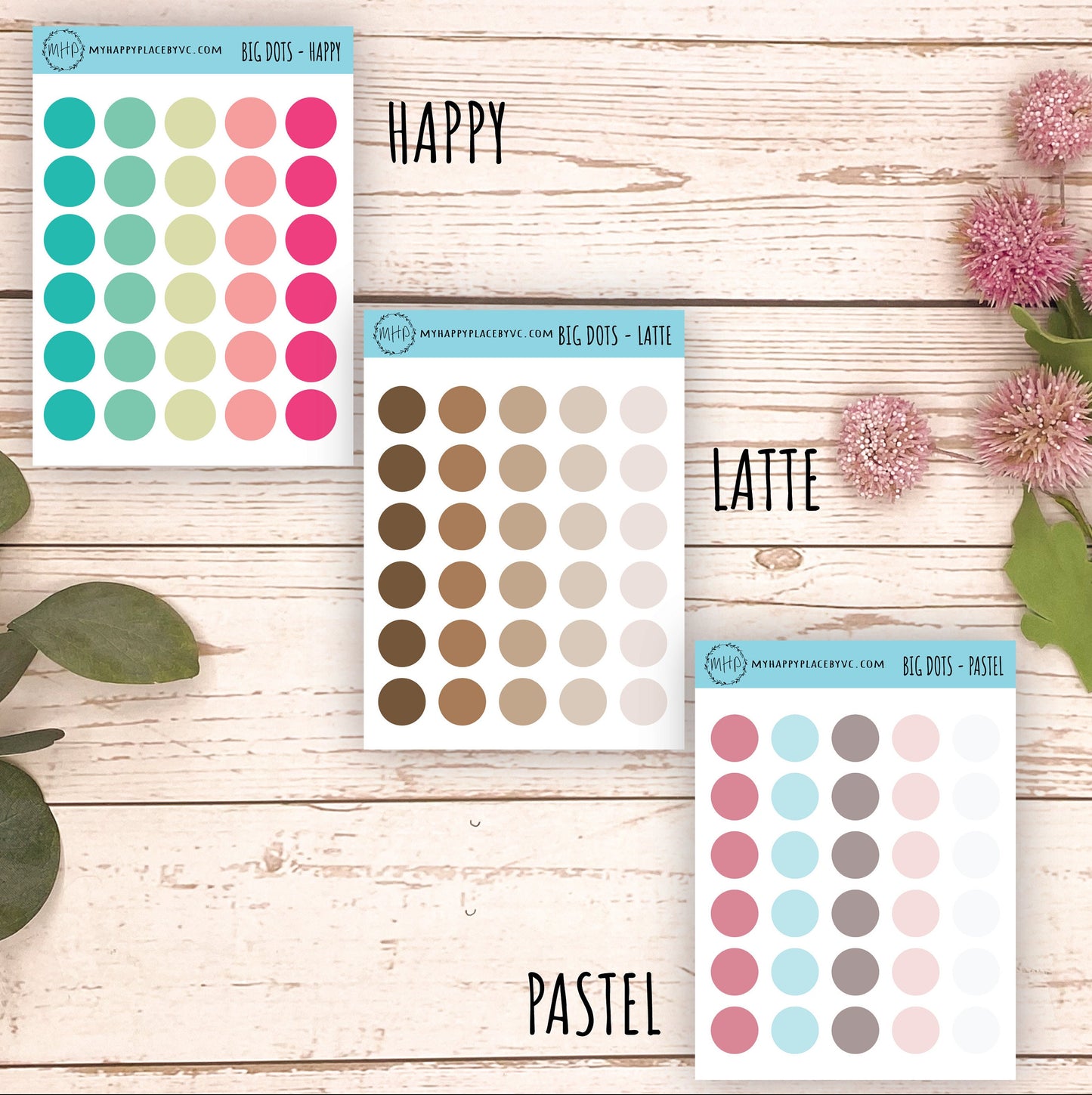 Big Dot Stickers for College Planner, School Planner, Teacher Planner. Planner Sticker for Homeschool Planner and Bullet Journal || Q107