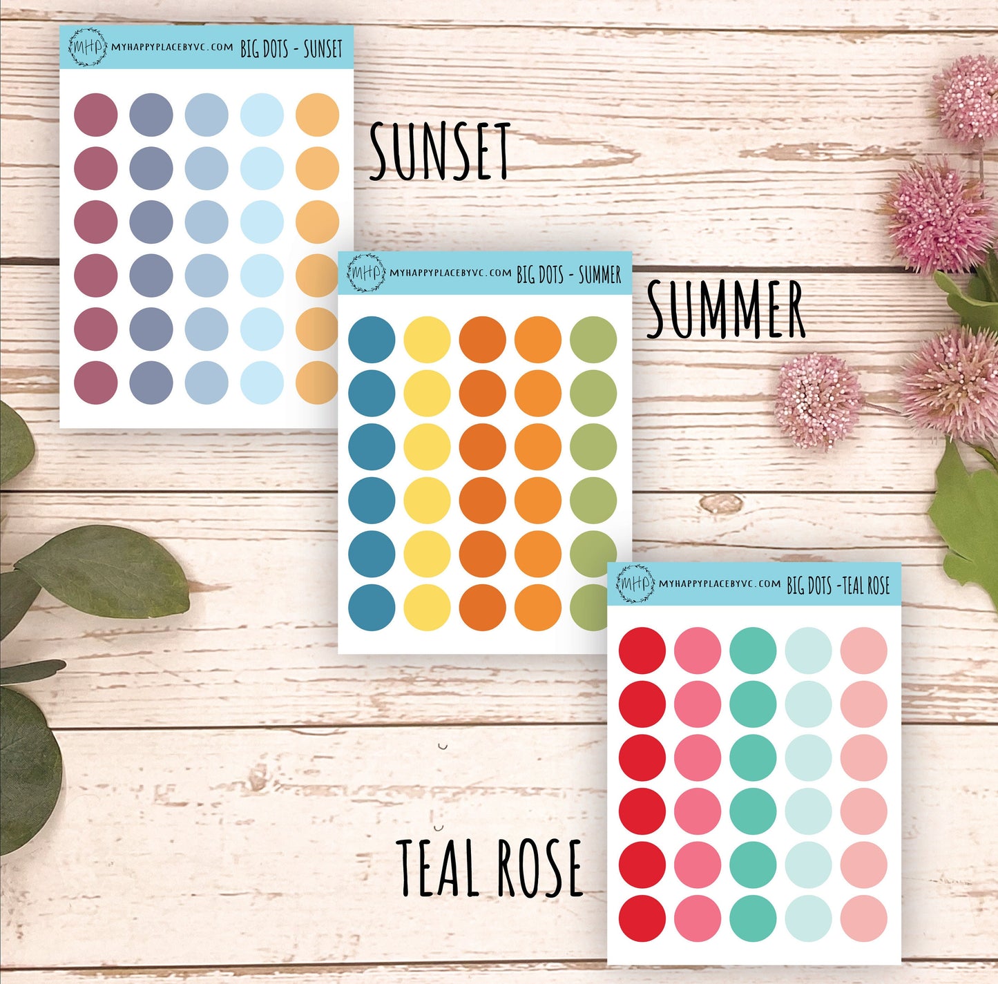 Big Dot Stickers for College Planner, School Planner, Teacher Planner. Planner Sticker for Homeschool Planner and Bullet Journal || Q107