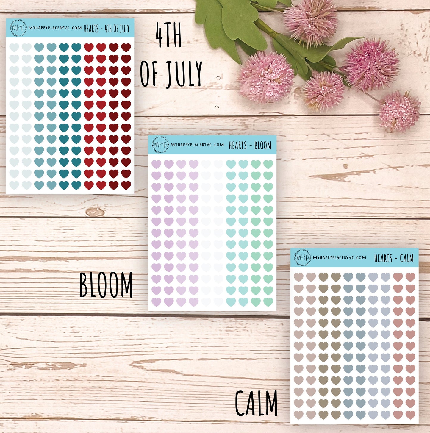 Mini Heart Sticker for College Planner, School Planner, Bullet Journal. Cute Heart Planner Stickers for Homeschool Planner || Q106