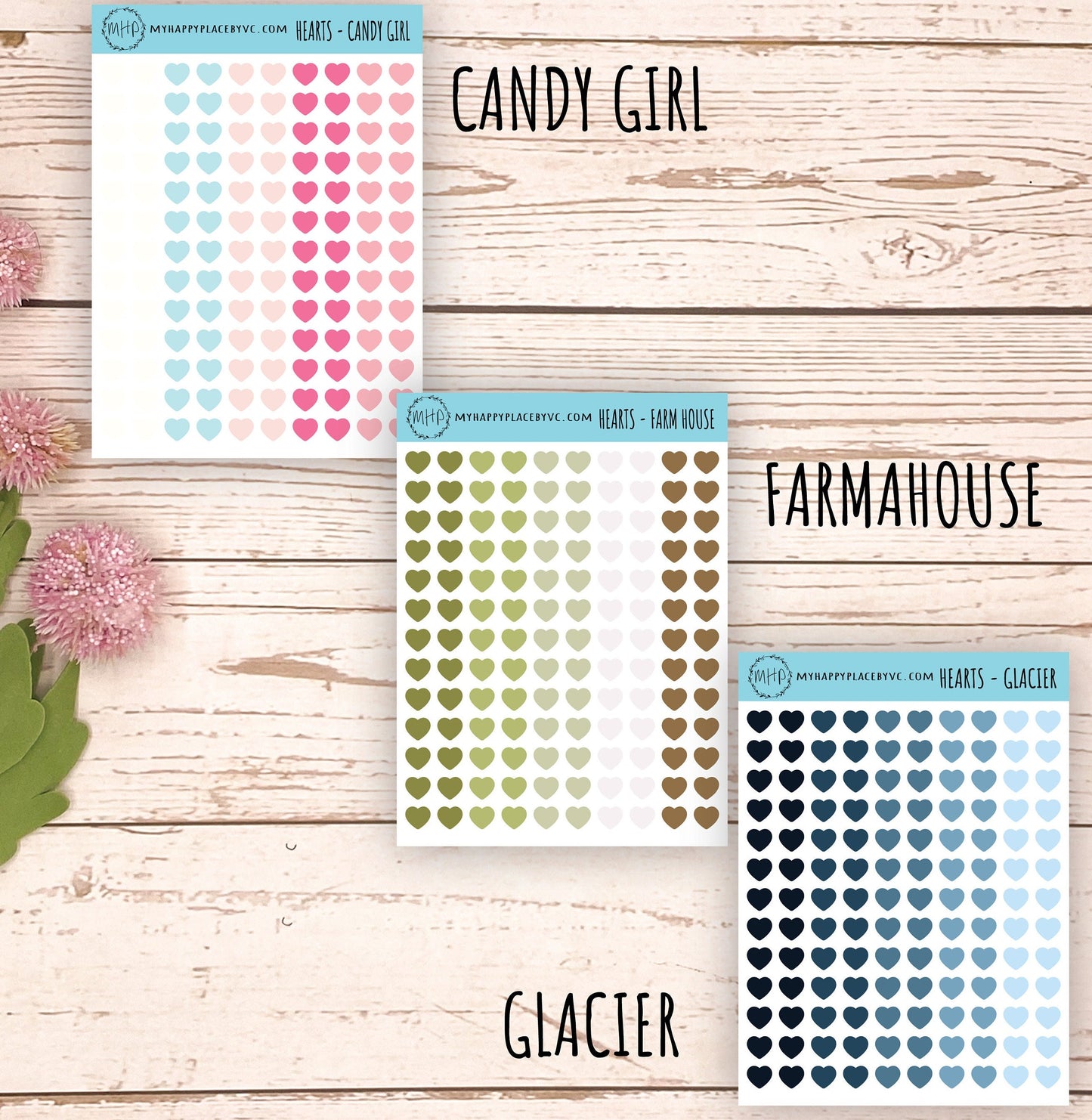 Mini Heart Sticker for College Planner, School Planner, Bullet Journal. Cute Heart Planner Stickers for Homeschool Planner || Q106