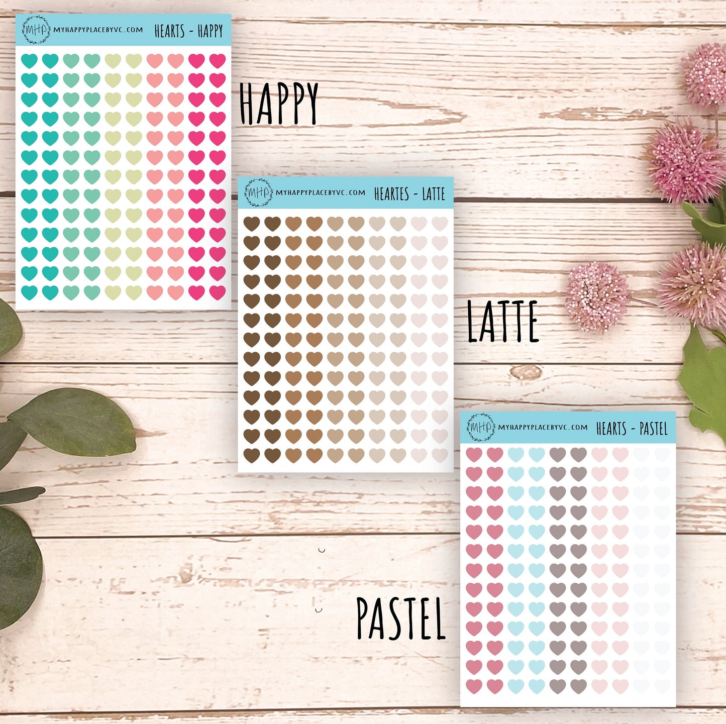 Mini Heart Sticker for College Planner, School Planner, Bullet Journal. Cute Heart Planner Stickers for Homeschool Planner || Q106