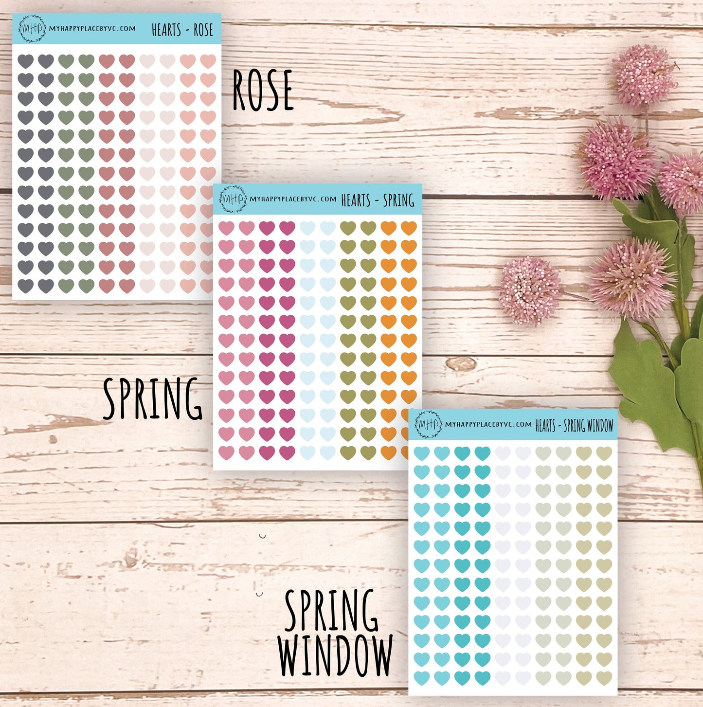 Mini Heart Sticker for College Planner, School Planner, Bullet Journal. Cute Heart Planner Stickers for Homeschool Planner || Q106