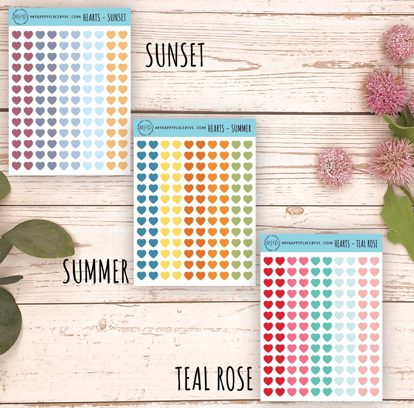 Mini Heart Sticker for College Planner, School Planner, Bullet Journal. Cute Heart Planner Stickers for Homeschool Planner || Q106