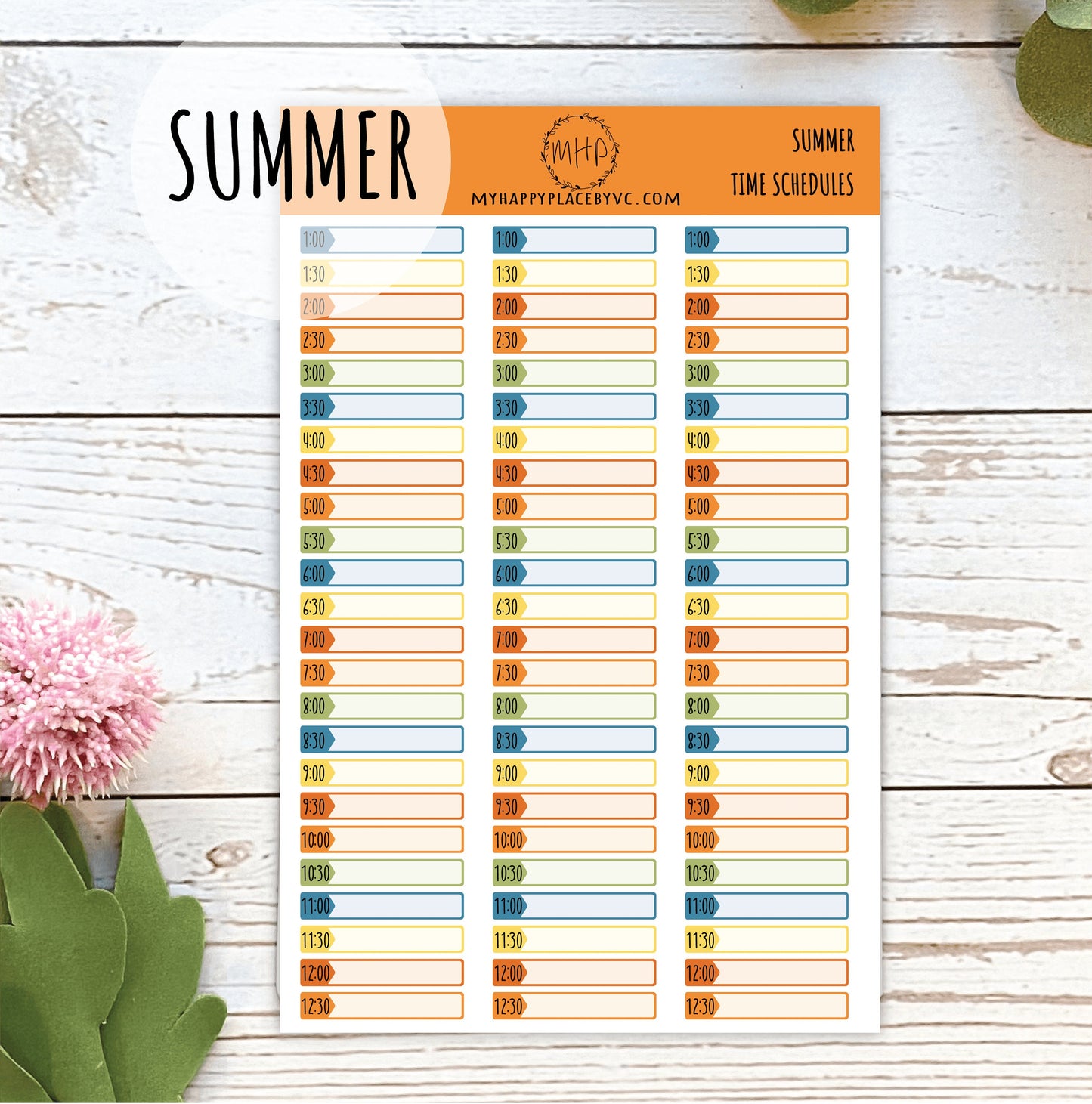 Timed Appointment Labels, Planner Sticker for Bullet Journals, College Planner, Teacher Planner, Homeshcool Planner || F706